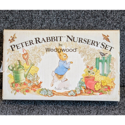 Vintage Beatrix Potter Peter Rabbit Wedgwood 4 Piece Nursery Set