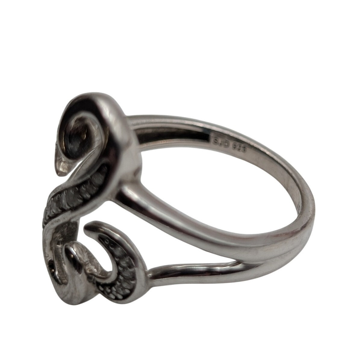 Open Hearts By Jane Seymour 0.12 ctw Diamond Rhodium Over Sterling Ring Sz 6