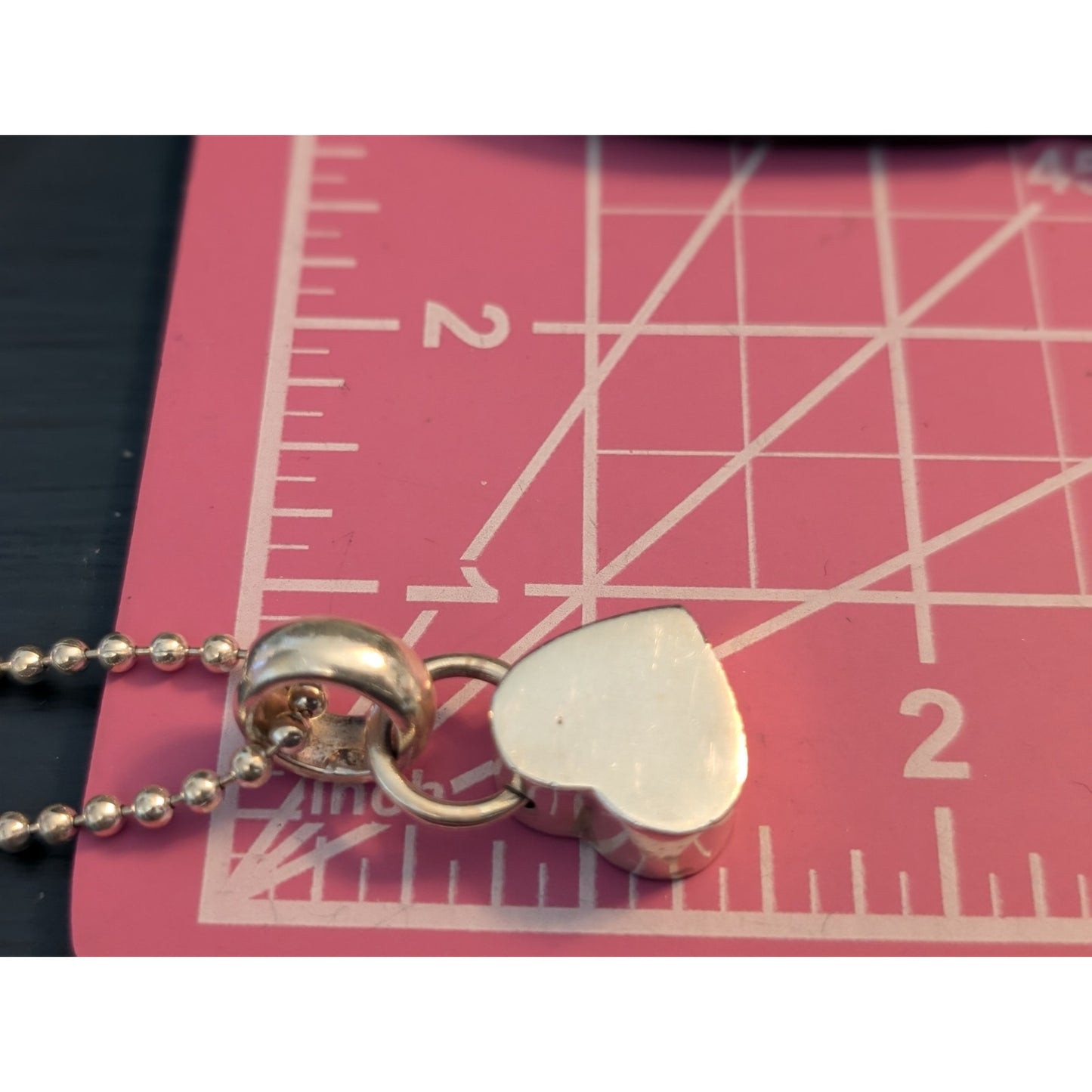 Retired Silpada 925 Sterling Chunky Heart Dangle Pendant Bead Ball Necklace