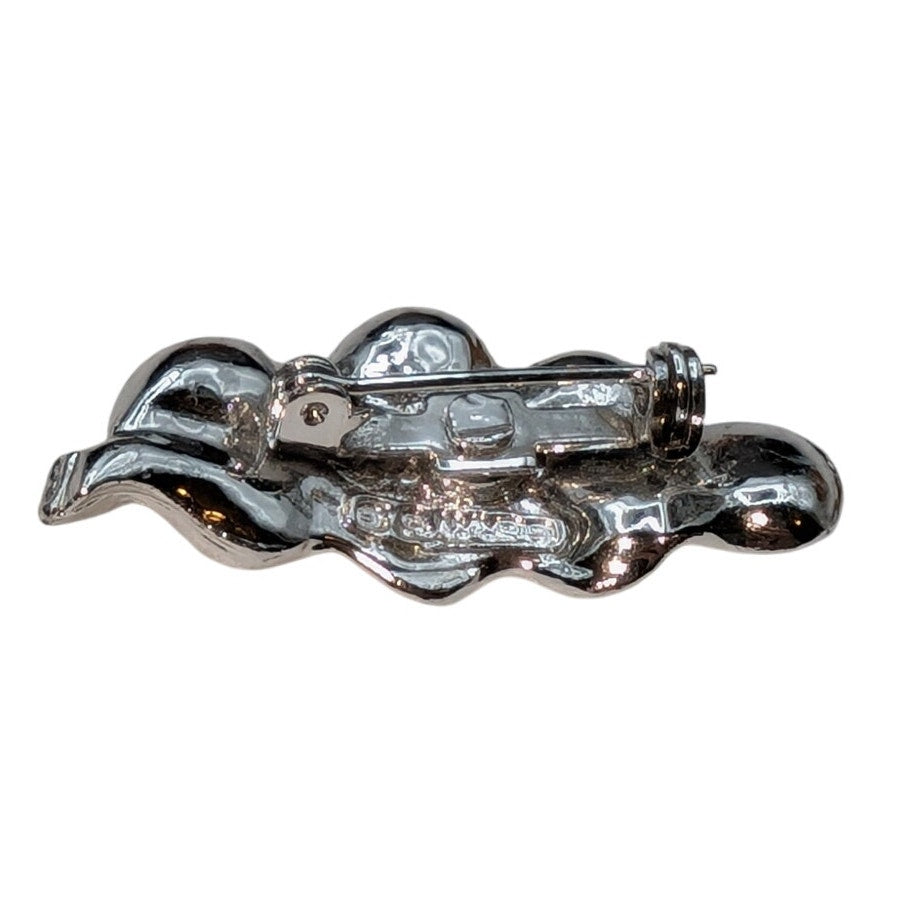 Gerry's Vintage Mid-Century Silver Tone Textured Leaf Pin