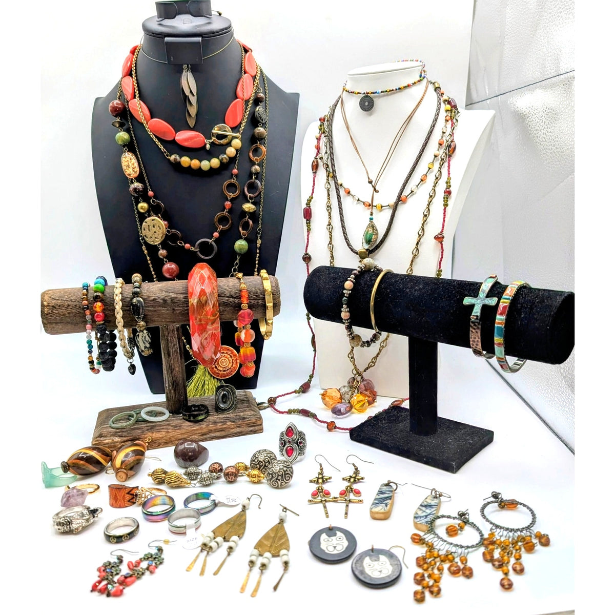 Reseller's Delight 46 Piece Boho Vintage to Modern Costume Jewelry Lot