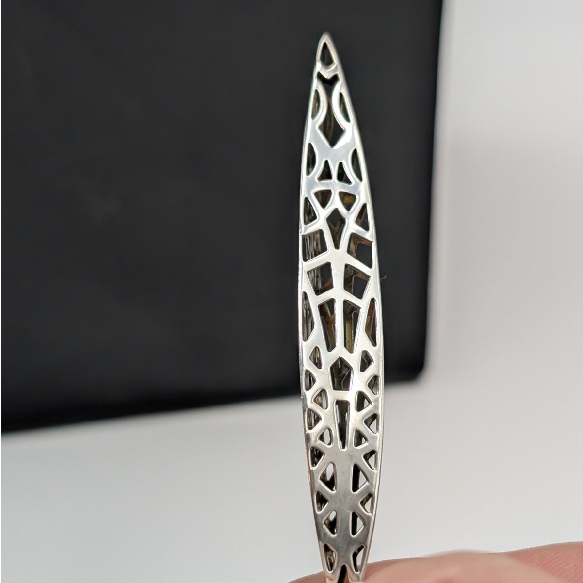 Vtg SILPADA Sterling Silver Stiletto Large Filigree Pendant 30" Chain Necklace