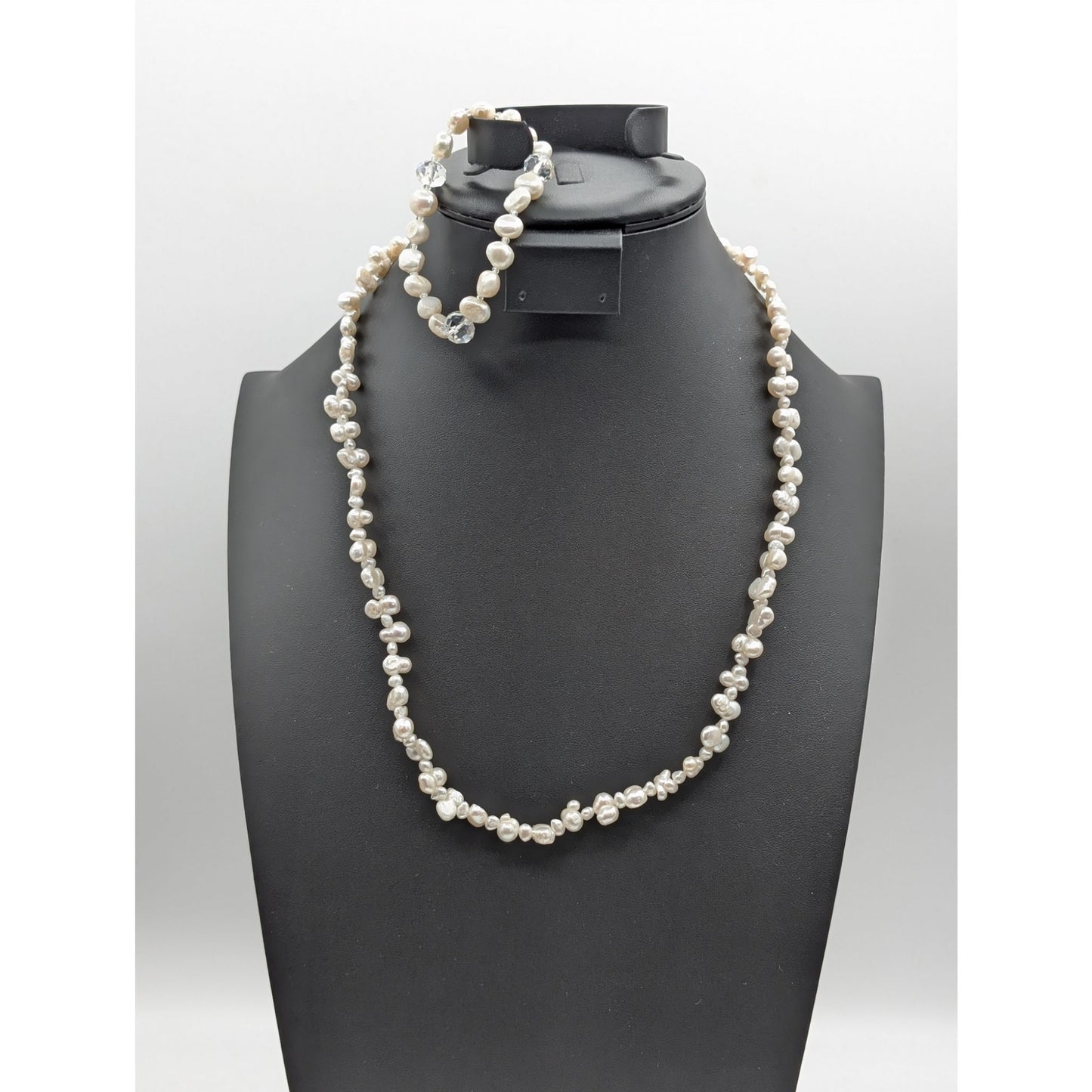 Natural Genuine Peanut & Baroque Irregular Shaped Pearl Necklace & Bracelet Set