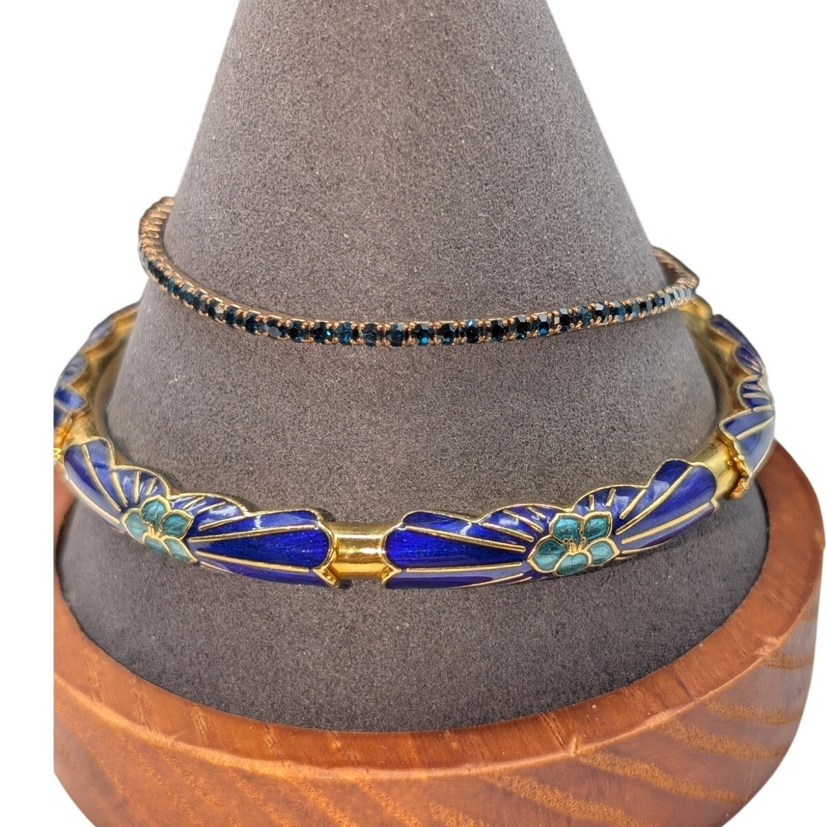 Blue Theme Jewelry Lot of Three Necklaces & Two Bracelets