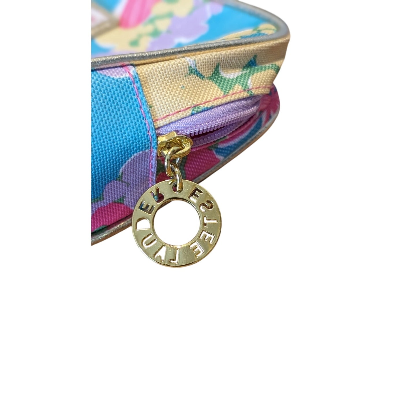 Lilly Pulitzer for Estee Lauder Snapdragon Blue Pink Cosmetic Bag