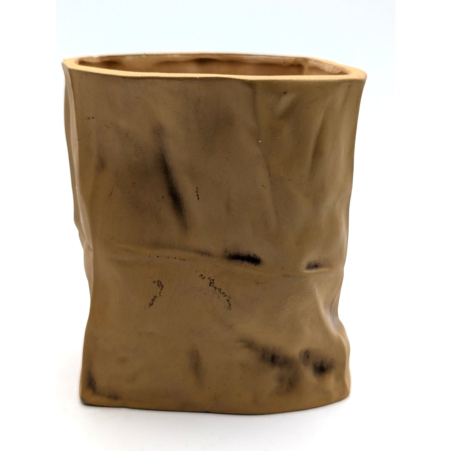 Paper Bag Pottery Luminaria Ceramic Pottery Signed by Justin Numbered Southwest