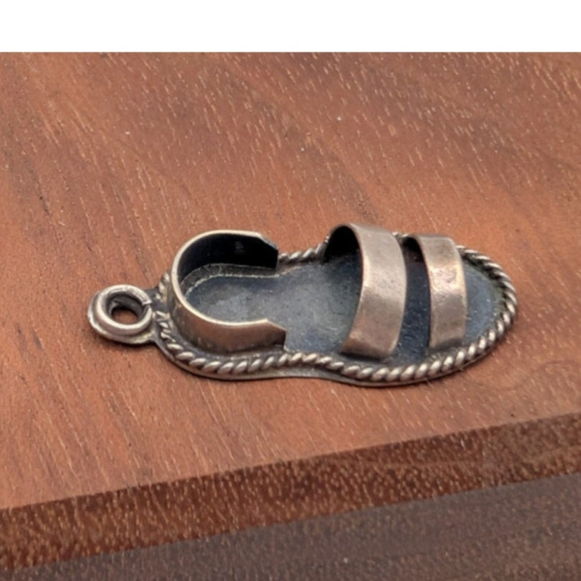 Vintage 925 Sterling Silver Roman Gladiator Sandal Pendant Charm
