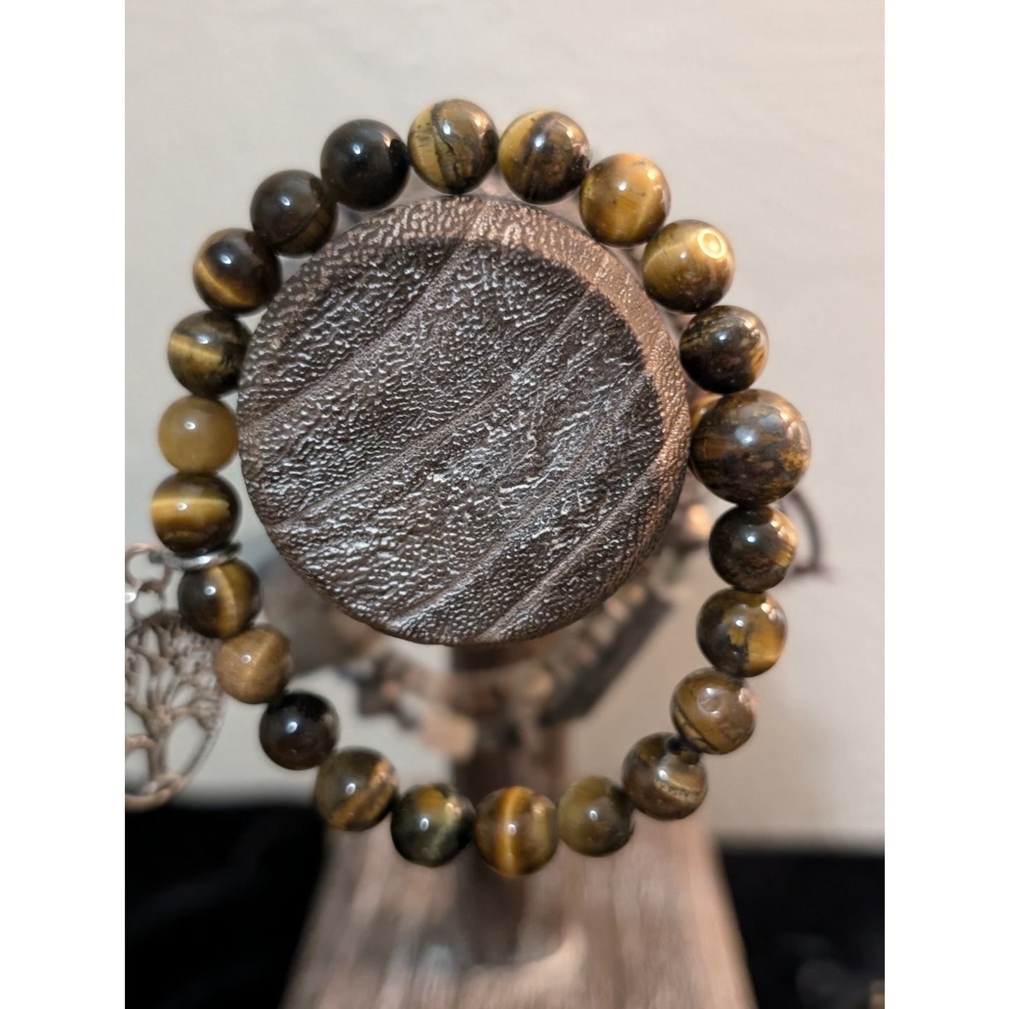 Five Black Gray Brown White Bead/Stone/Crystal Bracelet Lot