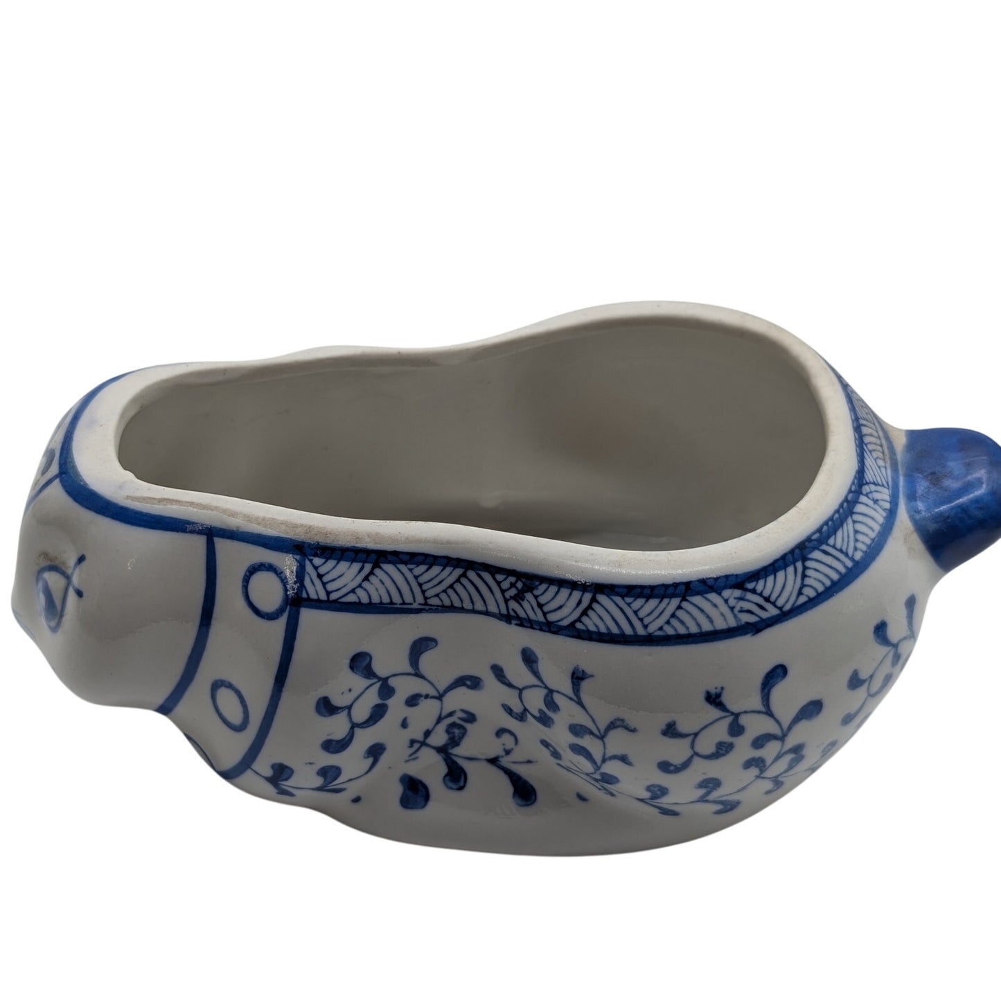 Vintage Blue White Lidded Bunny Trinket Box