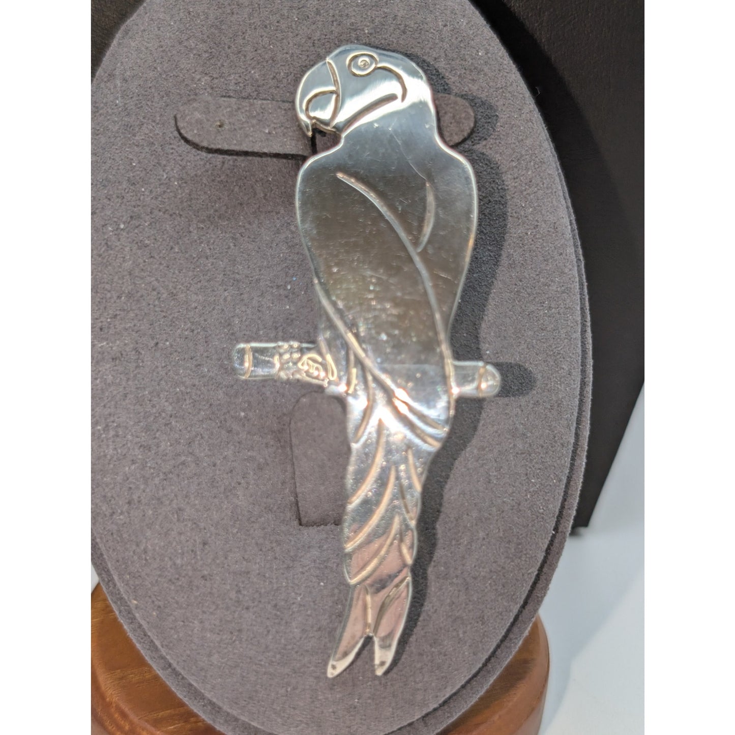 Vintage Taxco TS-79 Mexico 925 Sterling Silver Large Parrot Brooch
