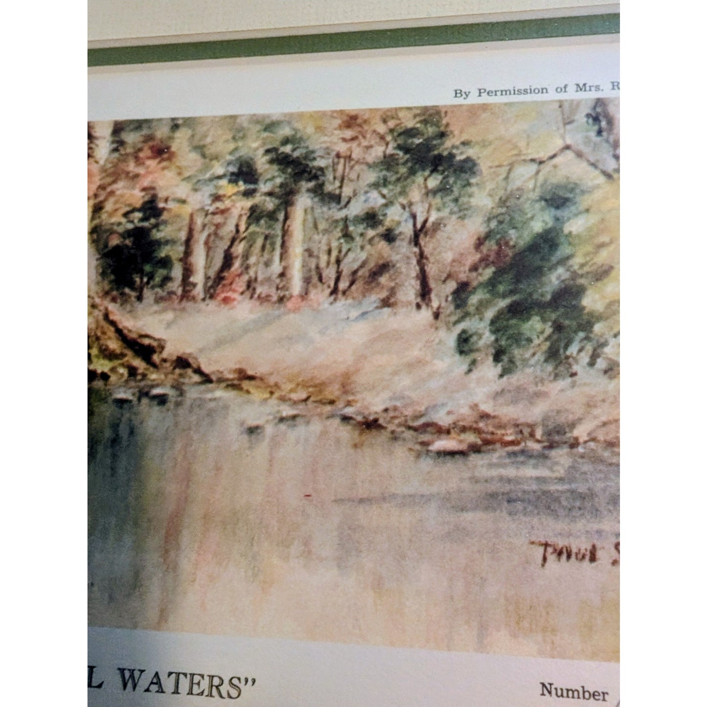 1975 Paul Sawyier Gilt Wood Frame Collector 'Still Waters' Numbered Copied Print