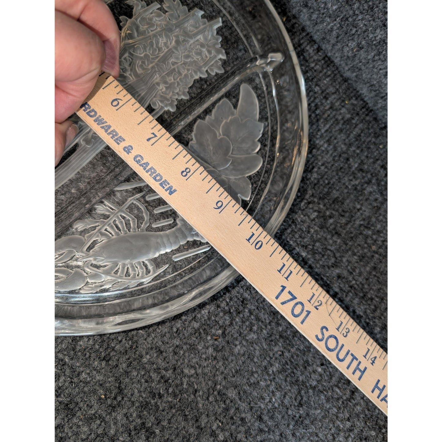 Vintage Indiana Glass Etched Frosted Intaglio Divided 10" Relish Tray