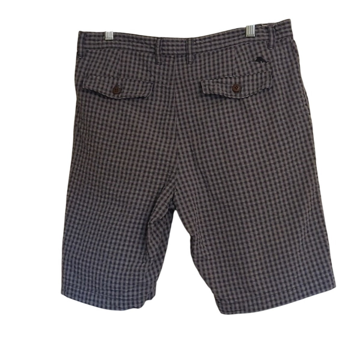Tommy Bahama Men's Size 32 Gray and White Checked Seersucker 100% Cotton Short