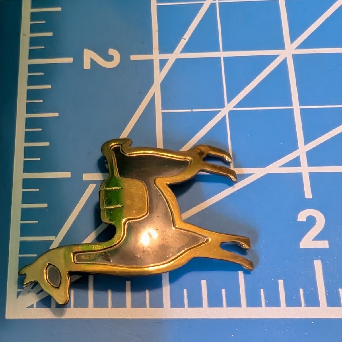 Vintage Enamel Brass Camel Llama Pin Brooch