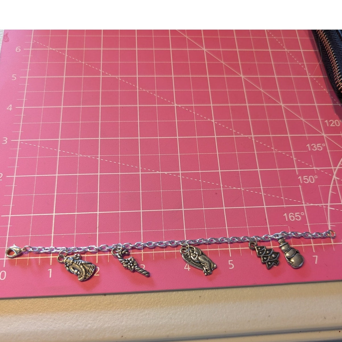 Silver Tone Christmas Charm Bracelet