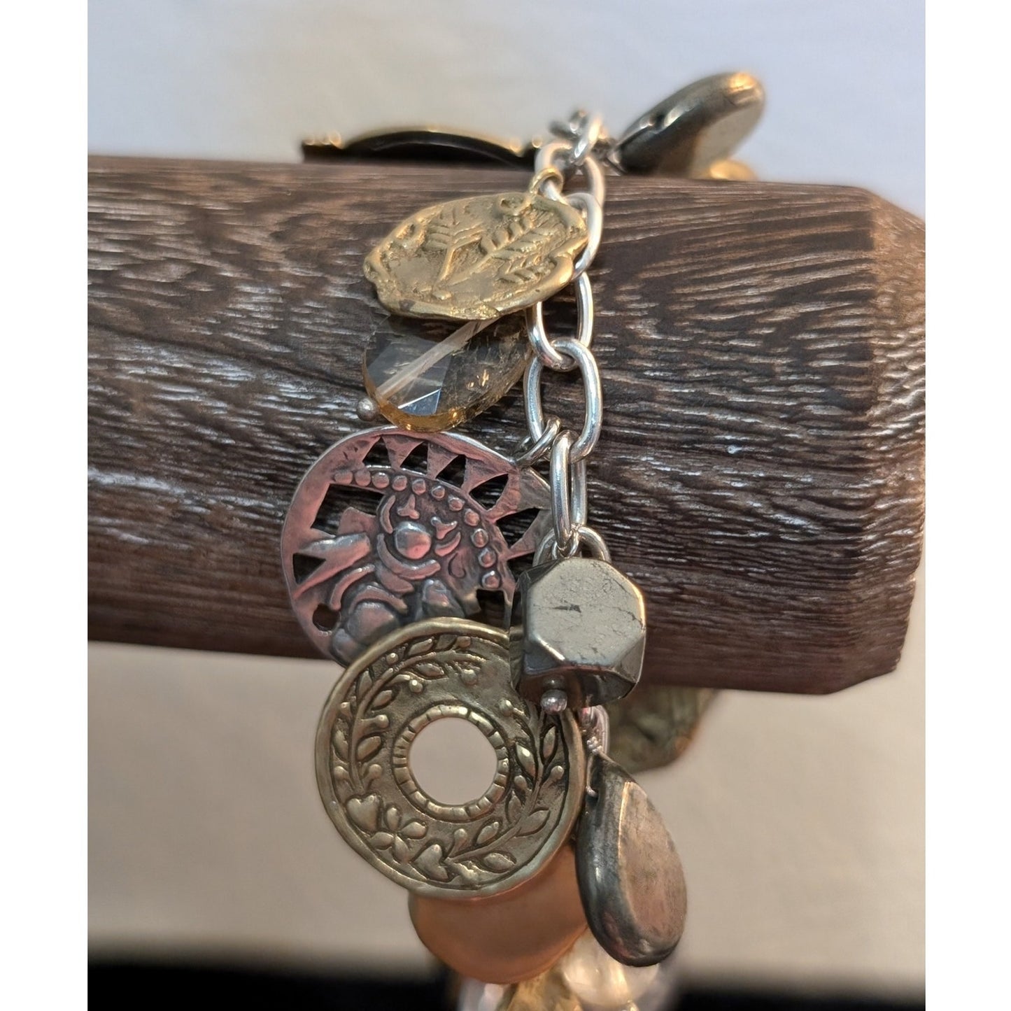 Silpada Perfect Composition Bracelet 925 Sterling Silver & Brass Charm Bracelet