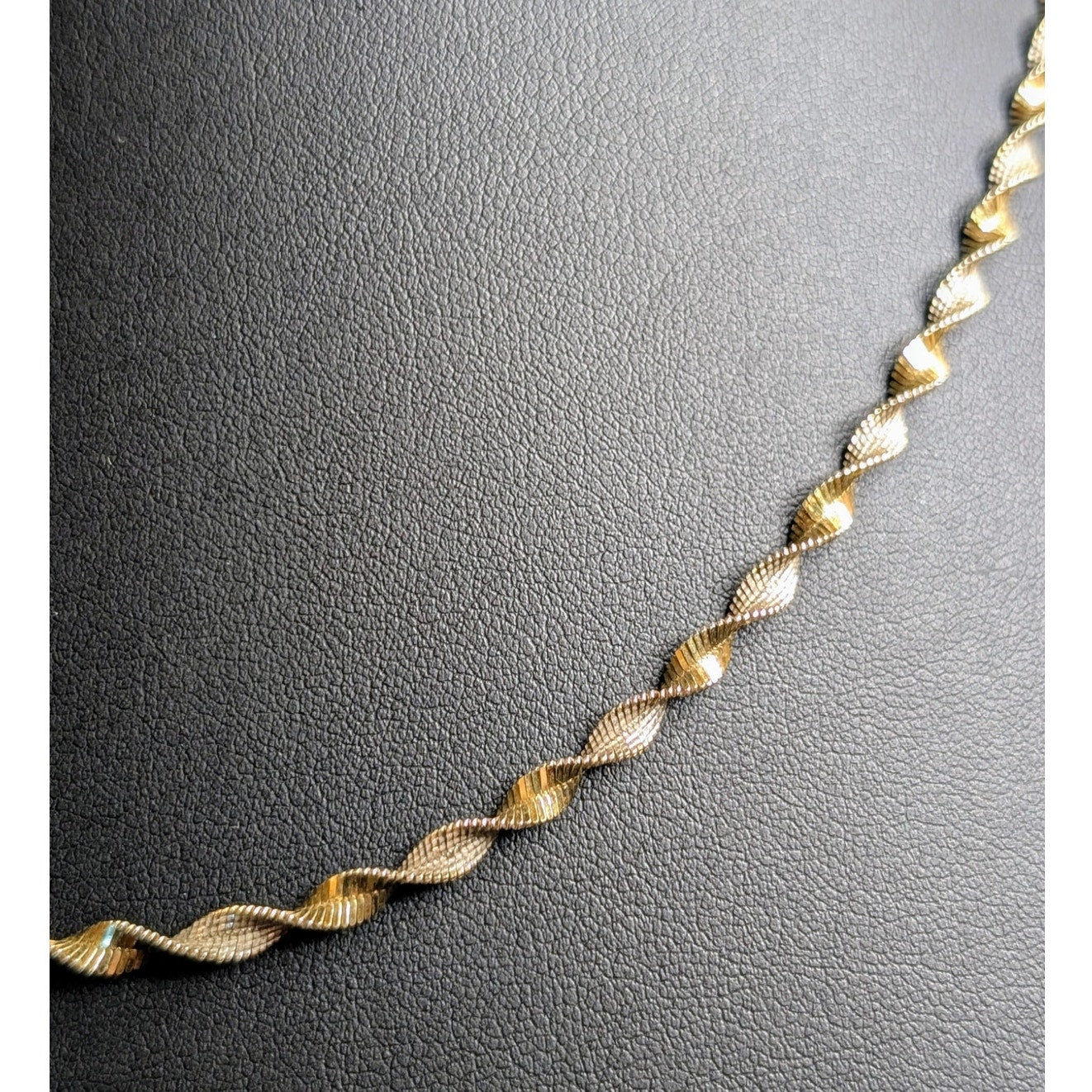 Vintage Twisted Two Tone 925 Italy Sterling Sparkling Gilded 20" Chain Necklace
