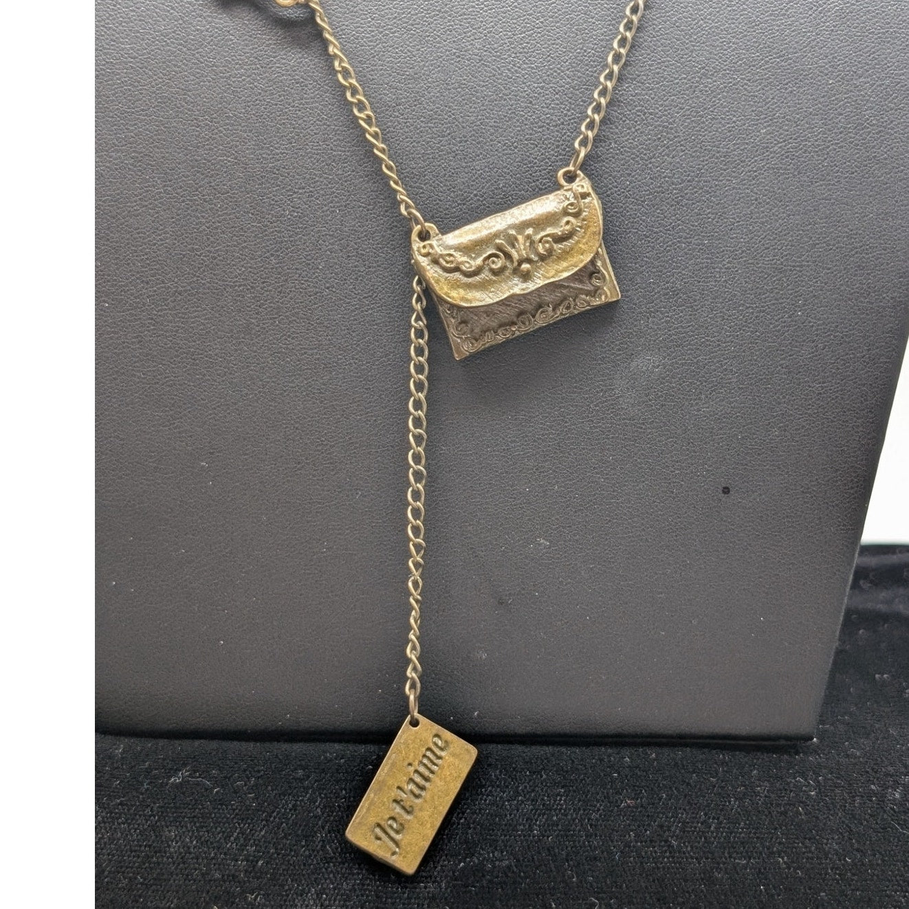 Jet'aime VTG Brass Necklace & Made to Look Antique Filigree Pendant Necklace Lot