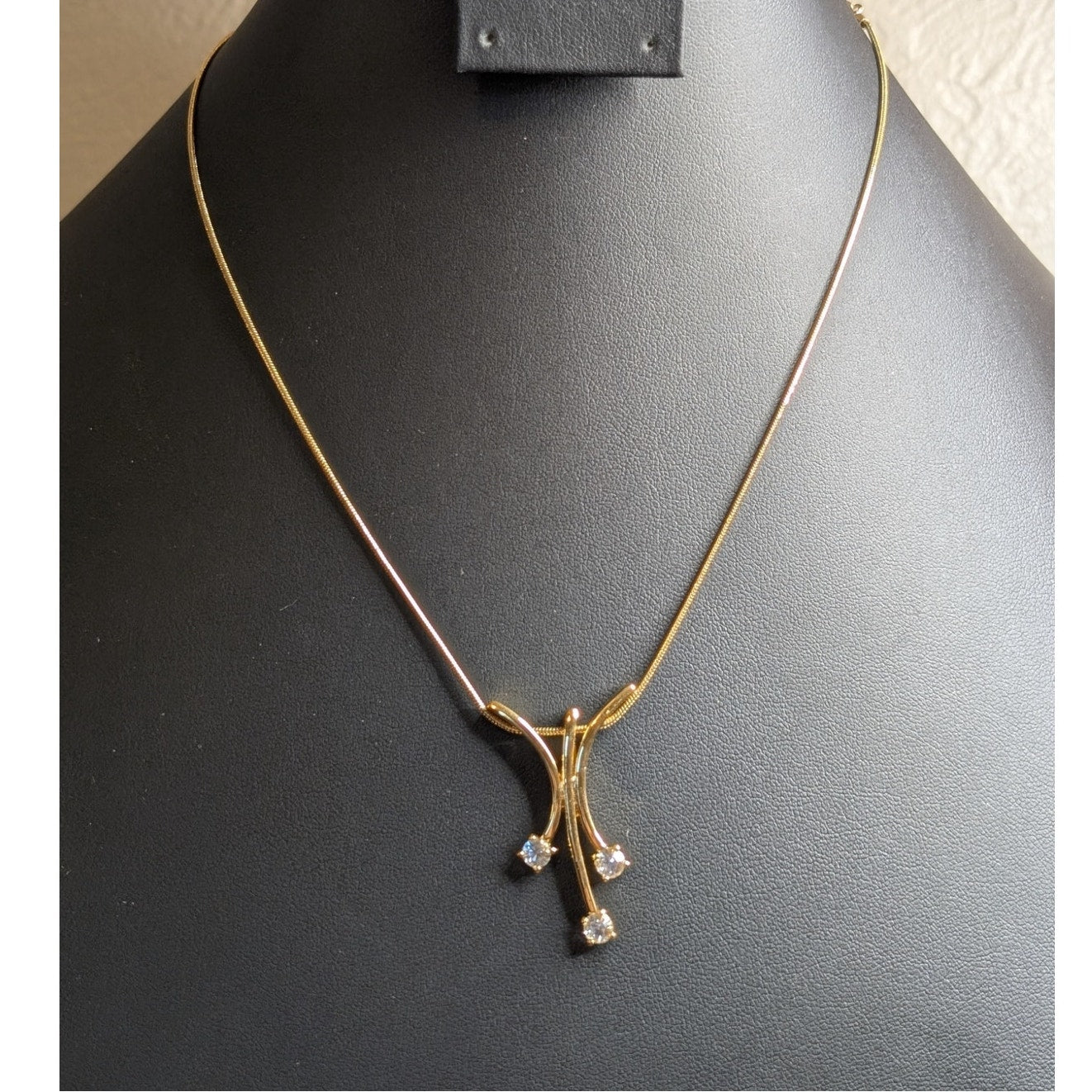 Annaleece by Devries Crystal 22k Gold/Rhodium Pendant Necklace