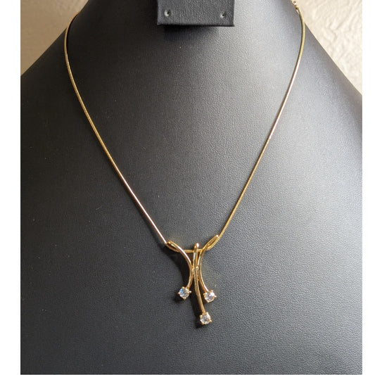 Annaleece by Devries Crystal 22k Gold/Rhodium Pendant Necklace