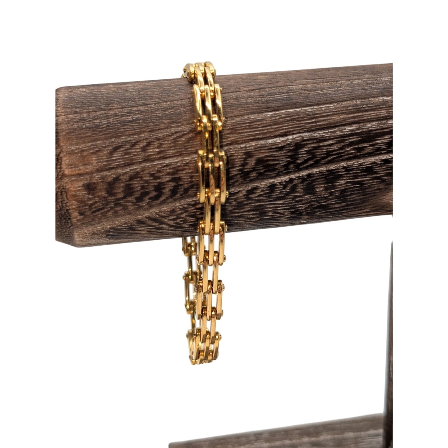 Vintage Napier 80s Gold Plated Fold Over Clasp Bracelet
