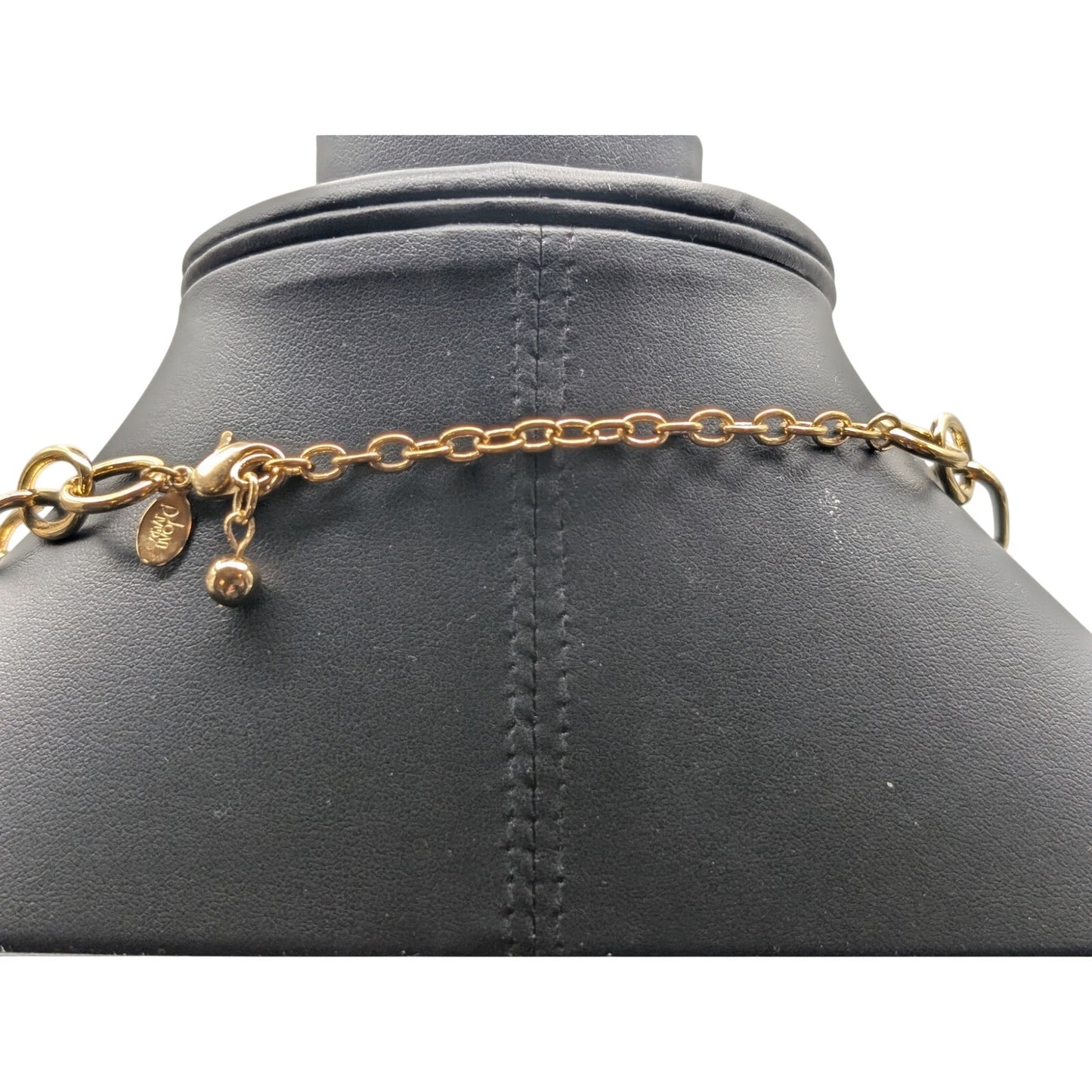 Vintage Joan Rivers Chunky Gold Tone Oval Loopy Link Chain 17"-20" Necklace
