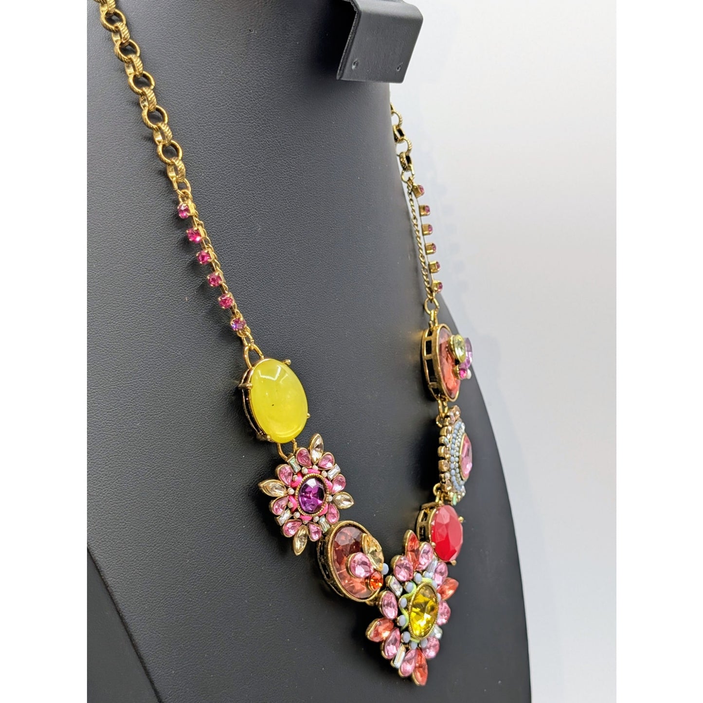 Betsey Johnson St. Barts Carnival Chunky Rhinestone Statement Boho Necklace