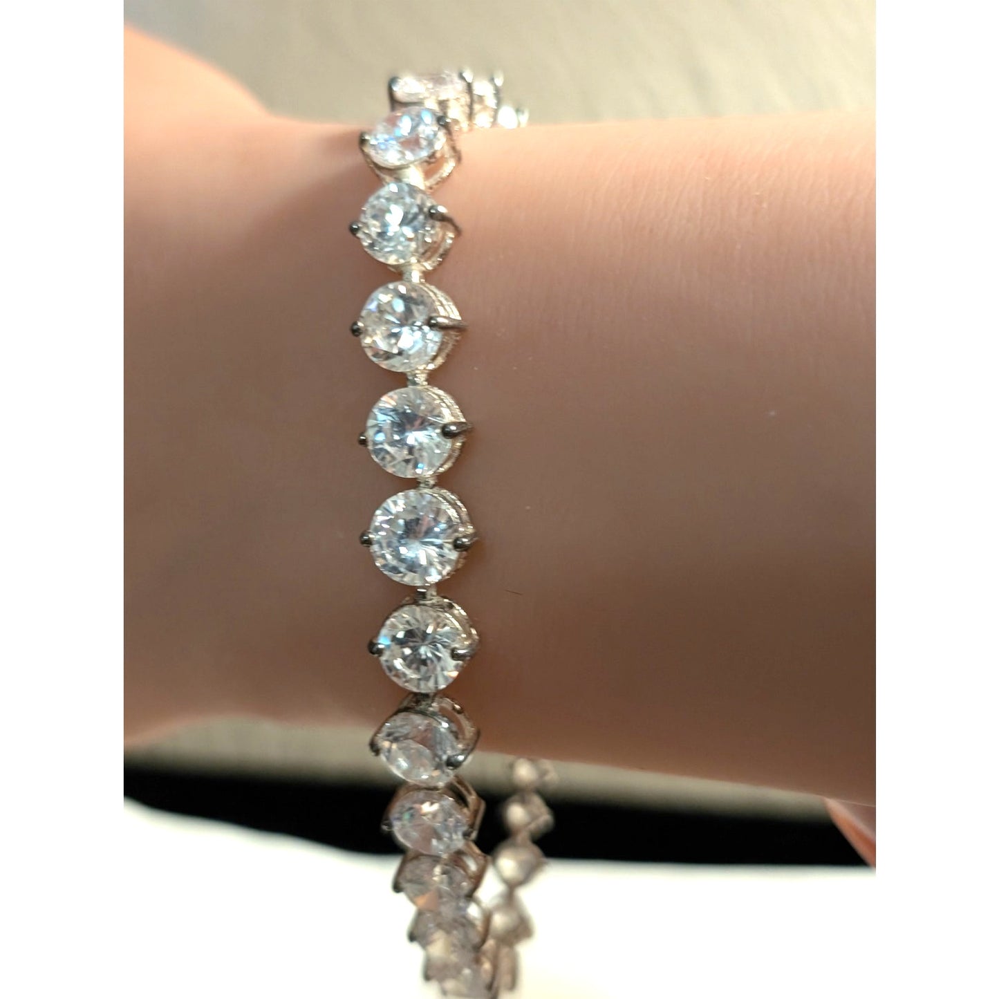 Gorgeous Graduated Large CZ 925 Sterling Silver Tennis Bracelet
