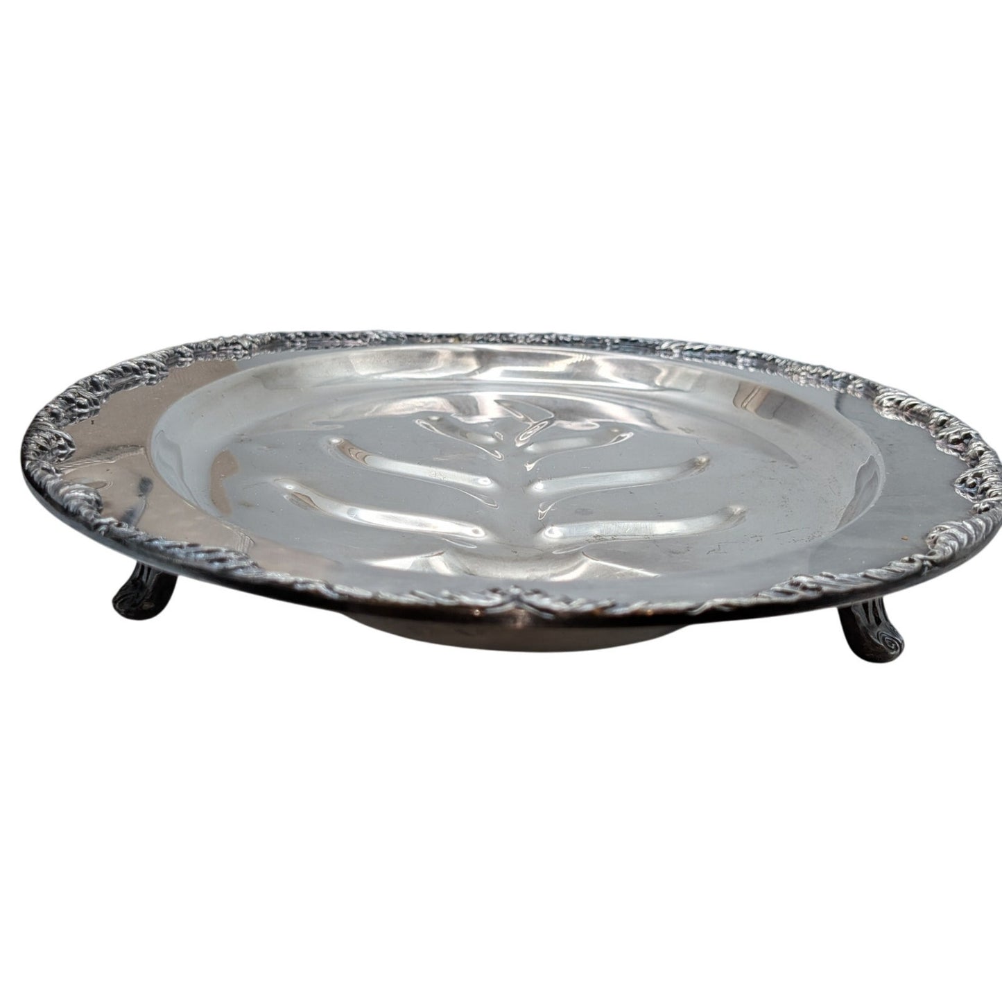 Vintage/Antique King Richard Silver Plate Large Heavy Footed Meat Platter