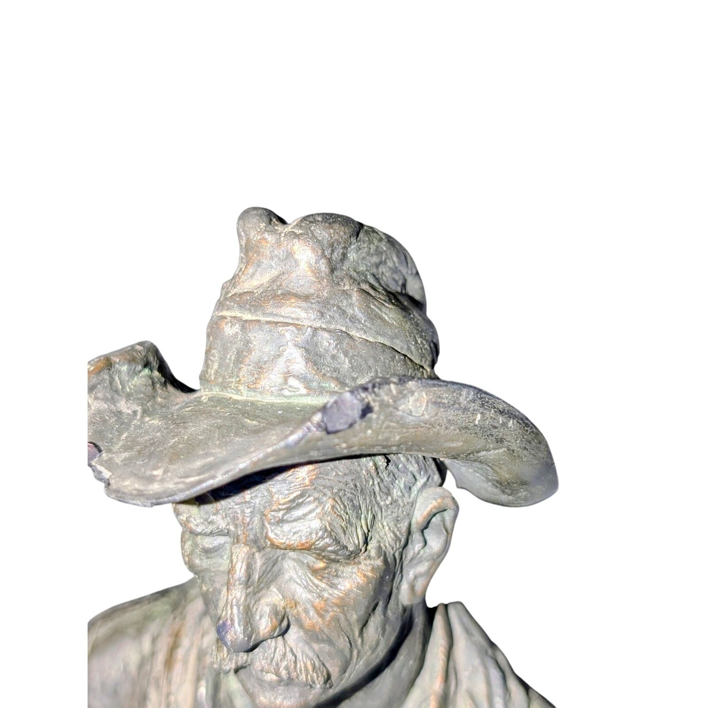 Vtg Michael Garman Cowboy 1971 Bust Statue Signed Western Art Decor