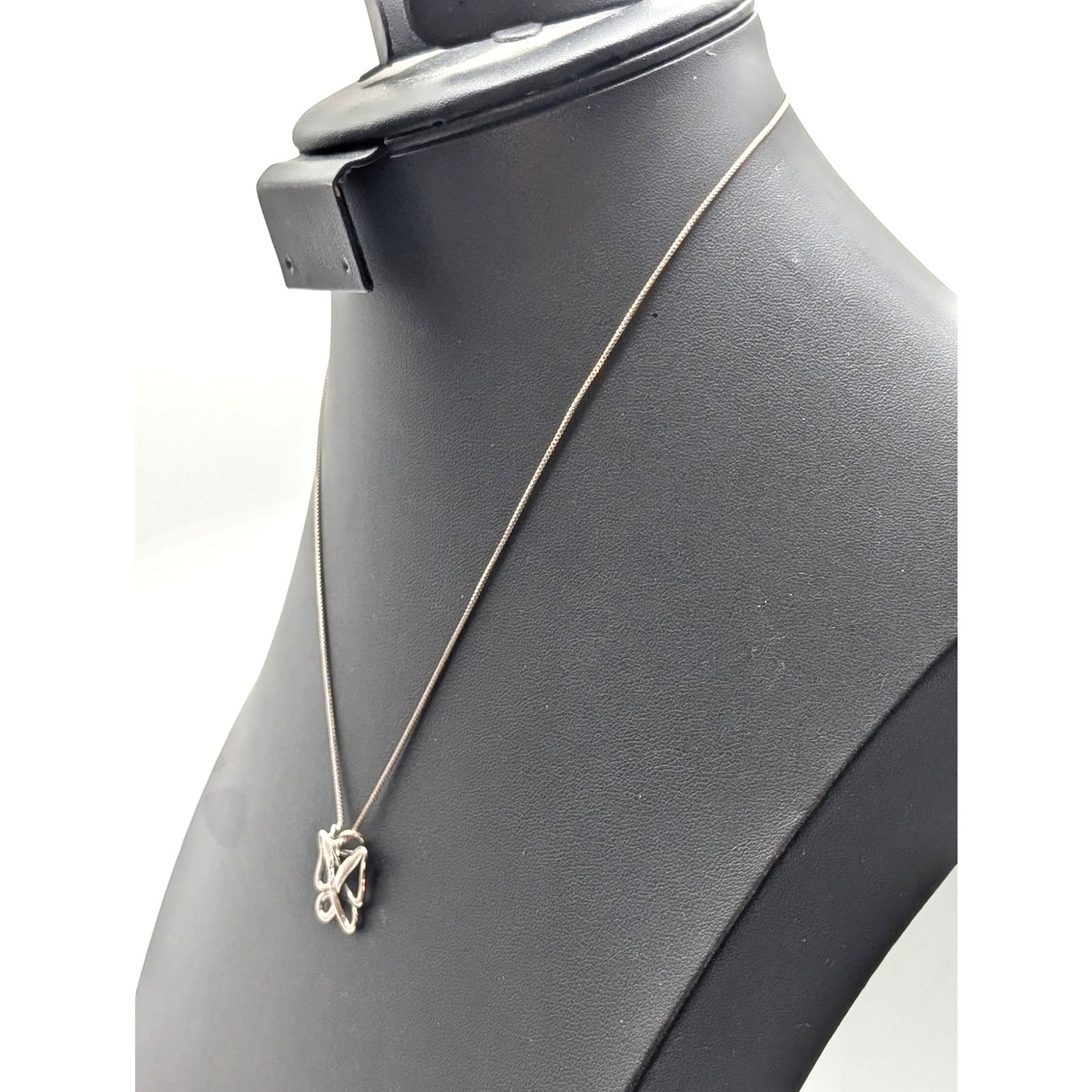925 Sterling Silver 'Hope' Butterfly Pendant 17.5" Box Chain Necklace