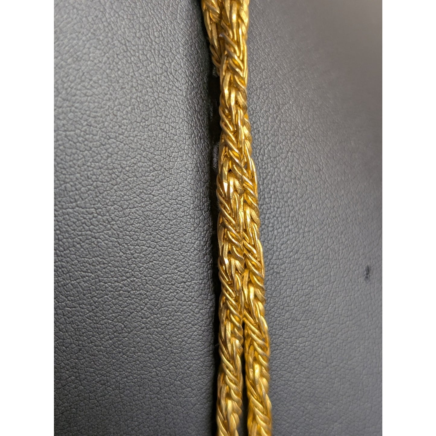 Vintage 1960s 52" Woven Gold Tone Rope Chain Necklace