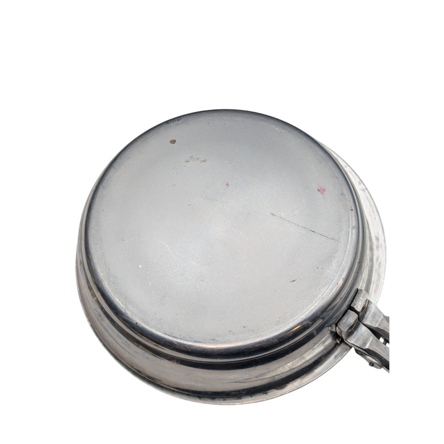 Vintage Hammered Aluminum Hand Forged Silent Butler Crumb Catcher Floral