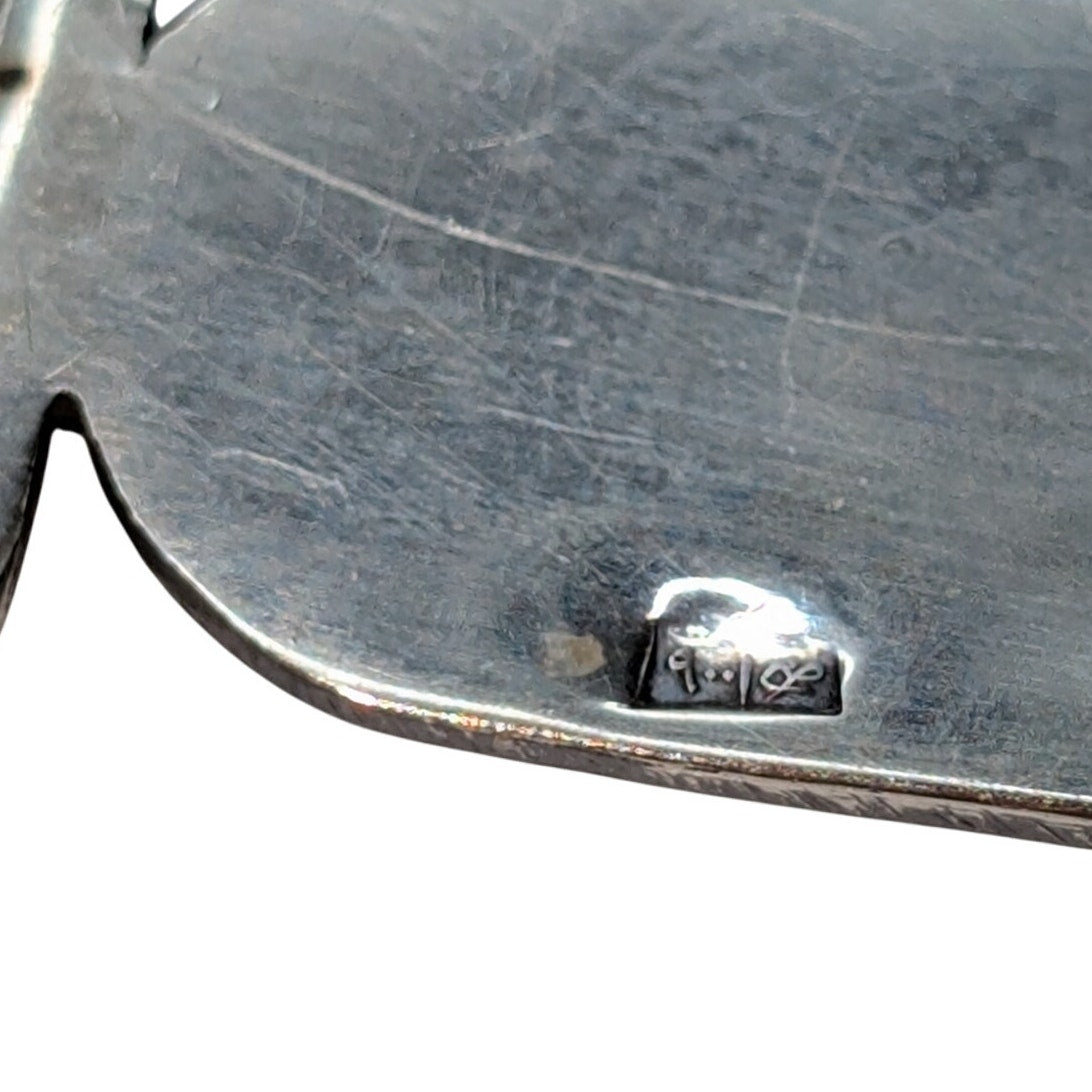 VTG 925 Sterling Silver Egyptian Hieroglyphics Cartouche Pendant 15" Necklace