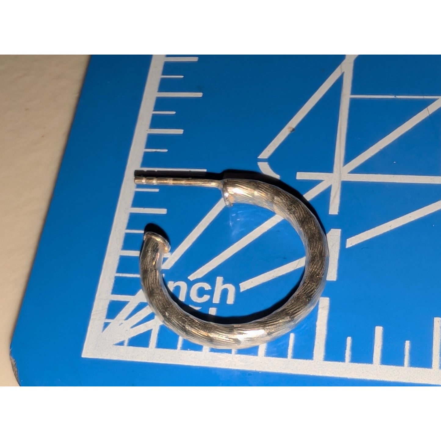 925 Sterling Silver Textured Hoop Earrings