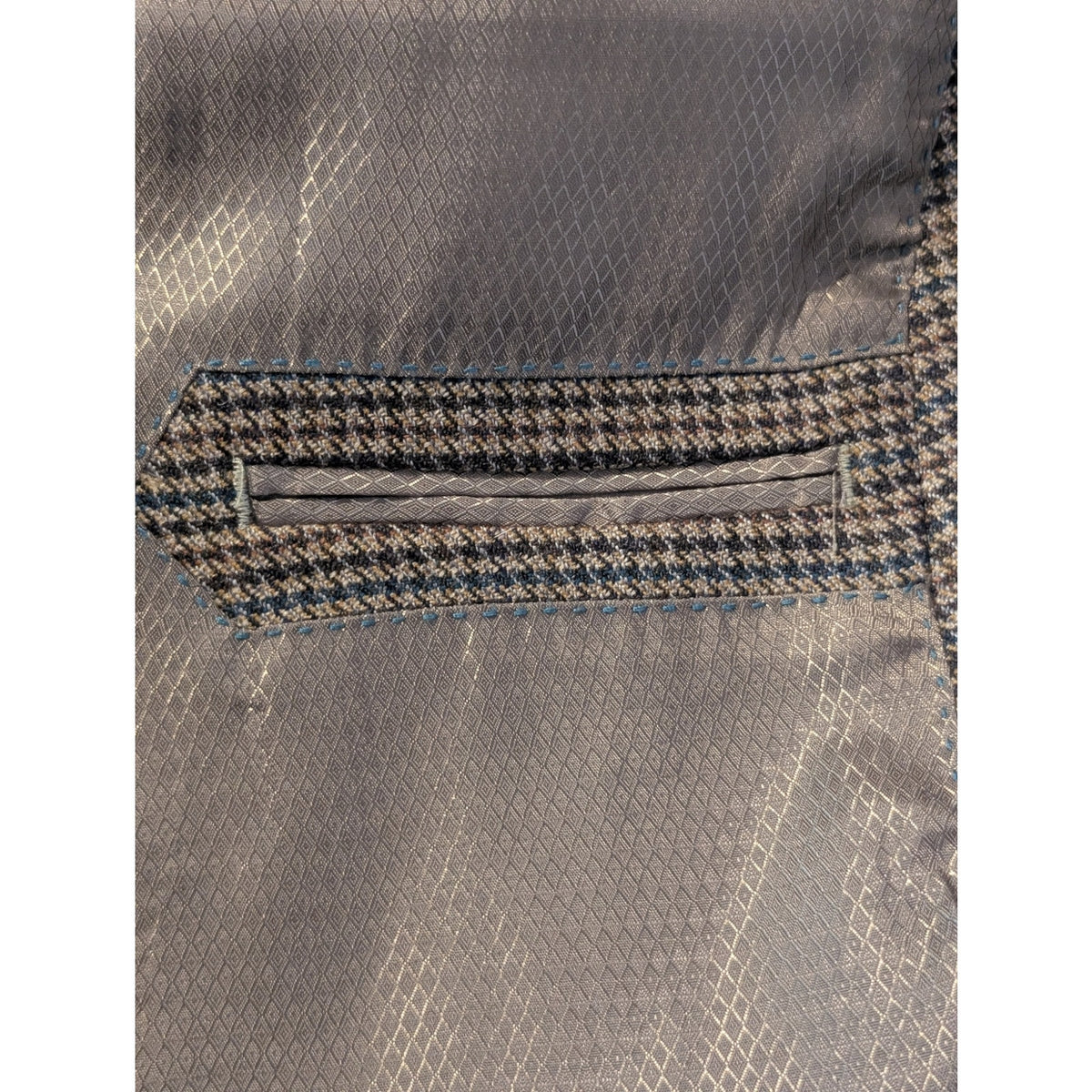 Tasso Elba Macy's Elbow Patch 100% Wool Brown Houndstooth Sports Coat Mens 44R