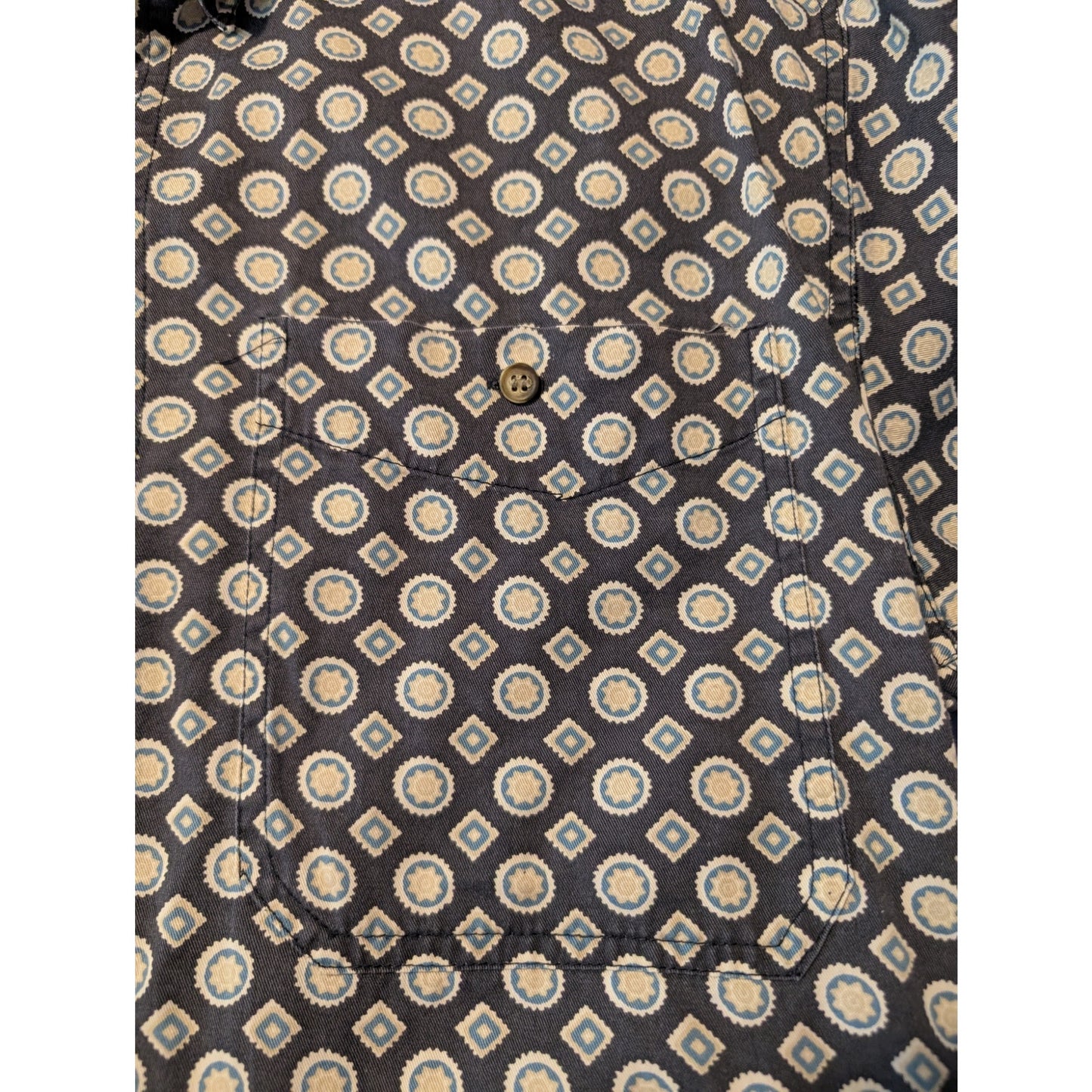 Vintage Cody James Western Gear Geometric Print Button Front Shirt Mens M
