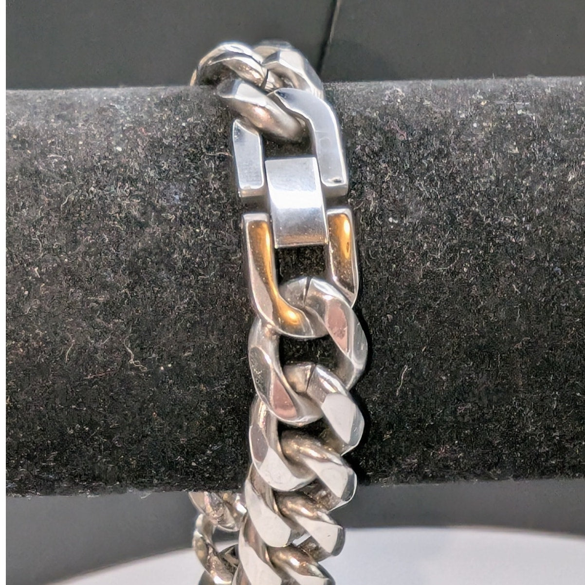 Vintage Stainless Steel 1/2" Wide 8.75" Long Curb Link Bracelet