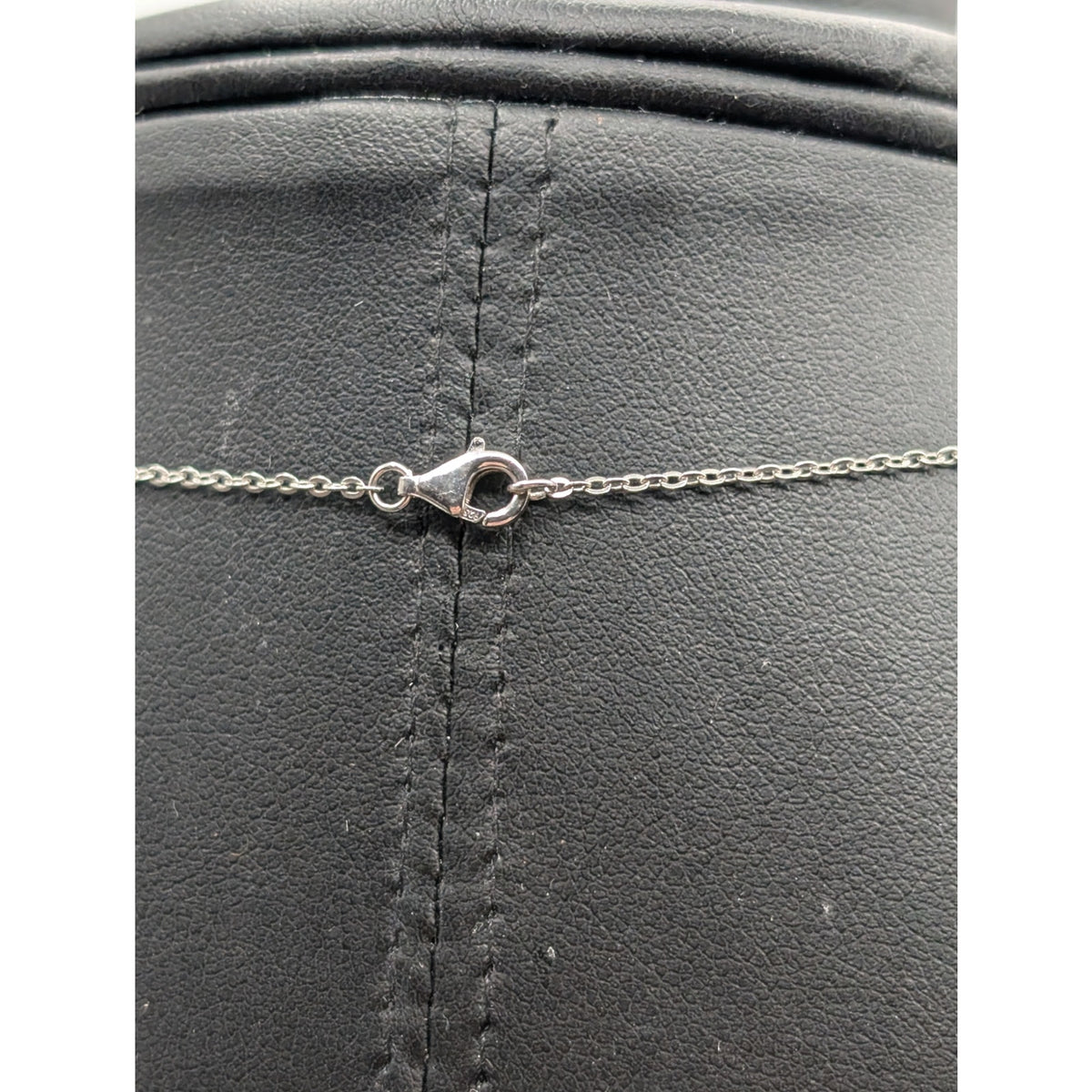 Twisted Marcasite Crystal Pendant on 925 Sterling Silver 17.5" Chain Necklace