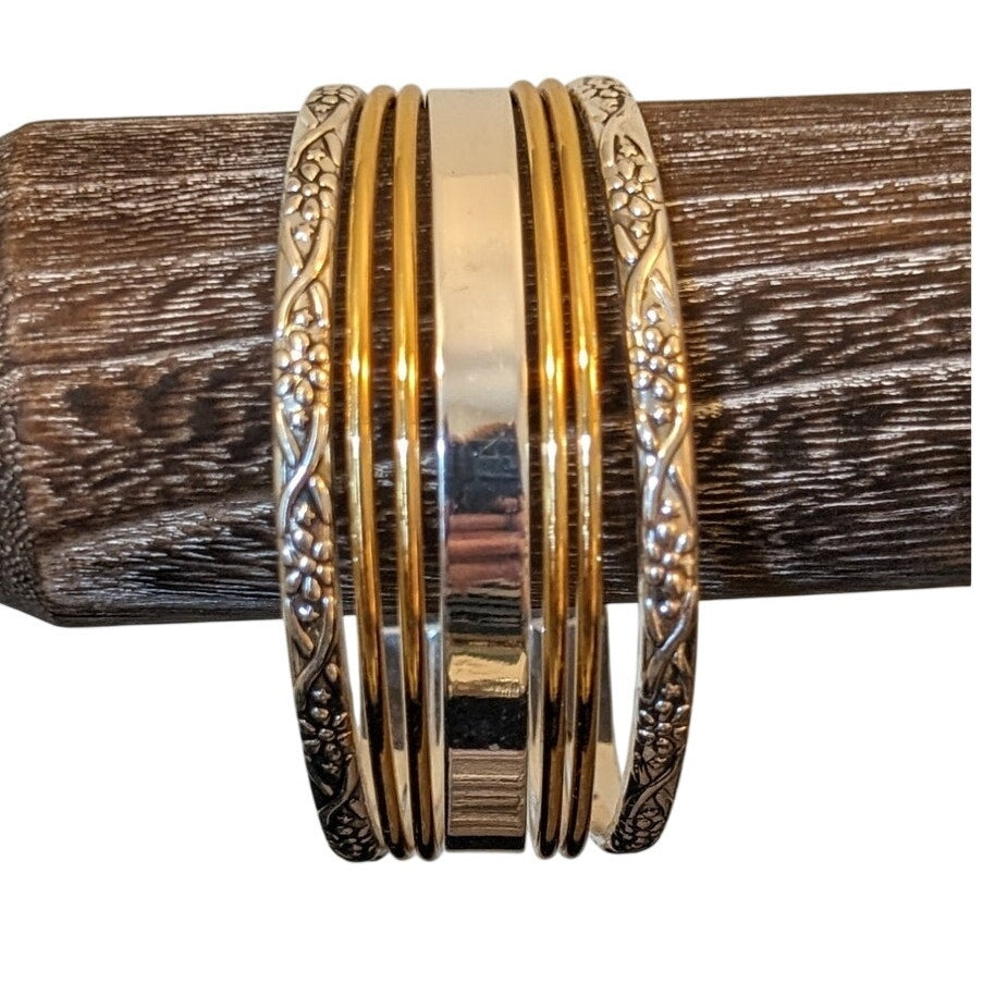 Best Two Tone Floral Border Cuff Bracelet