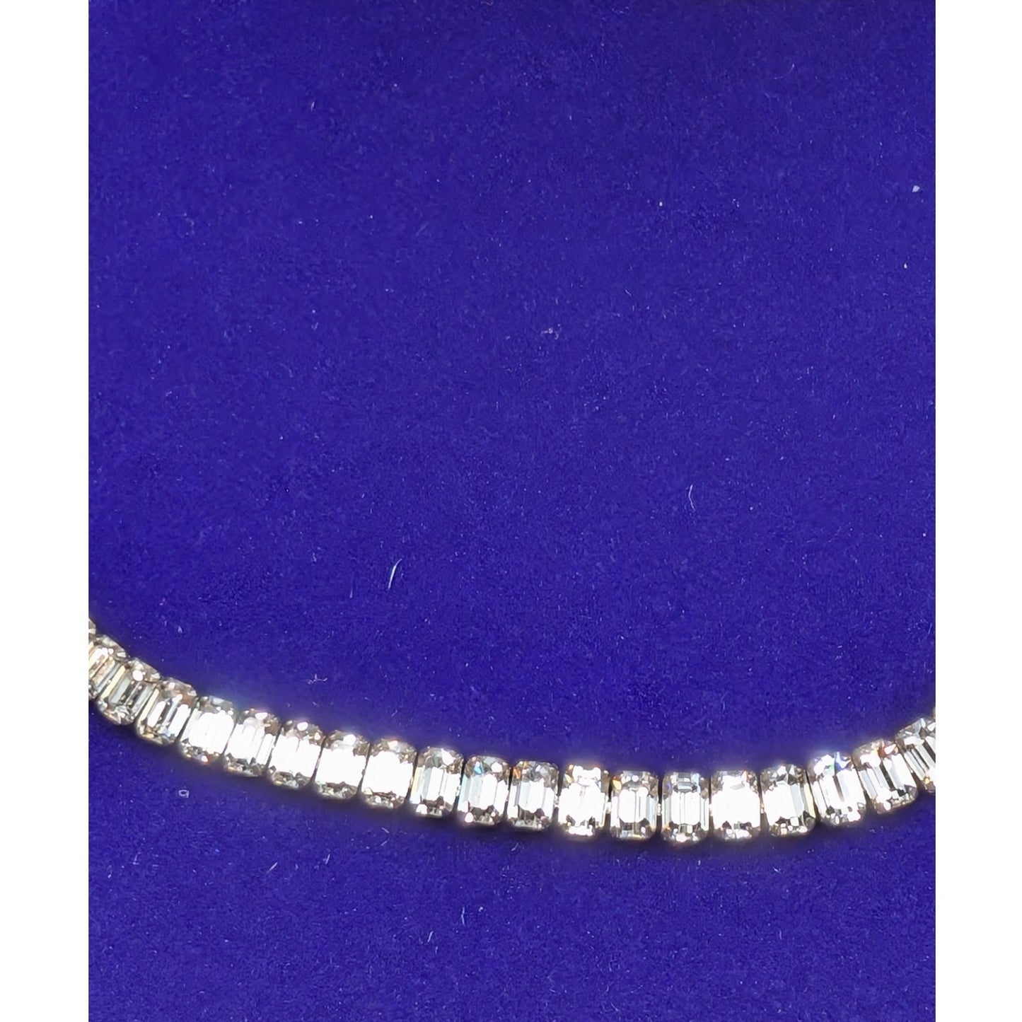 Vintage Weiss Signed Brilliant Cut Clear Baguette Rhinestone 16.5" Necklace