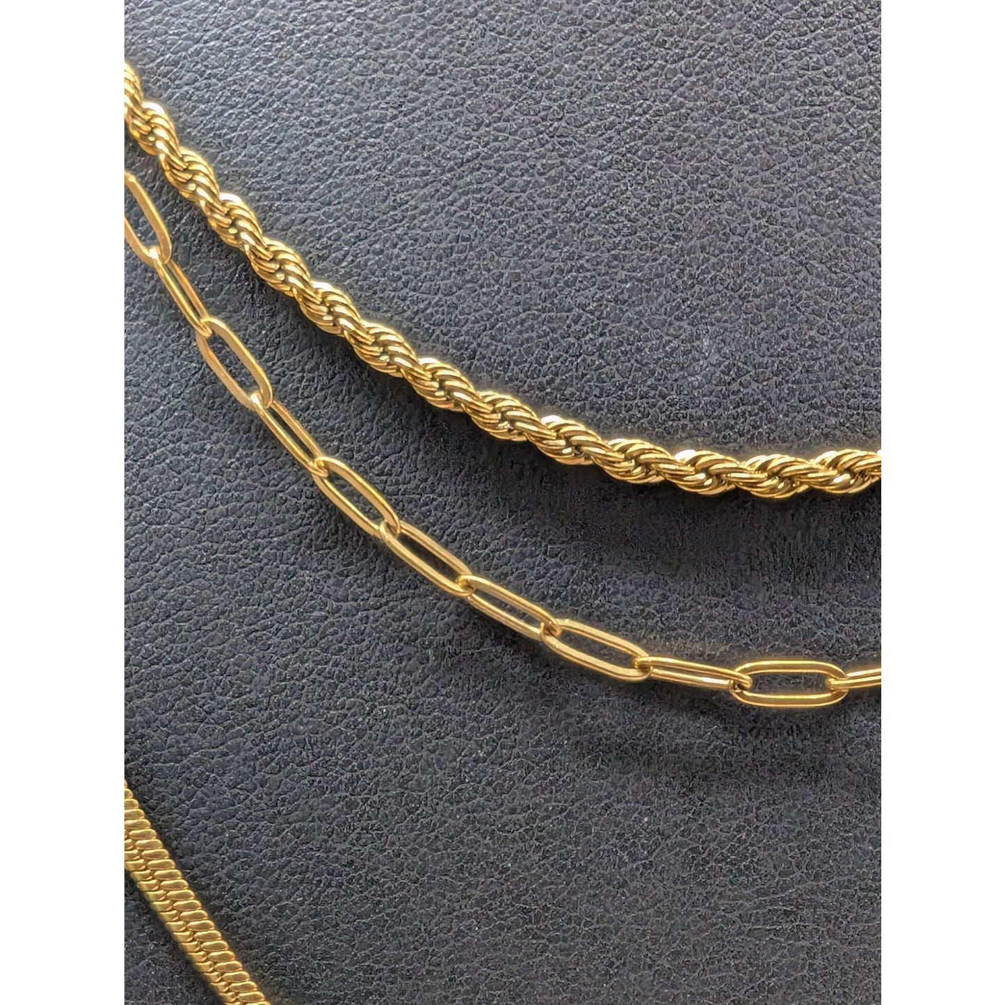 Victoria Emerson Three Strand Gold Tone 16"-18" Chain Necklace