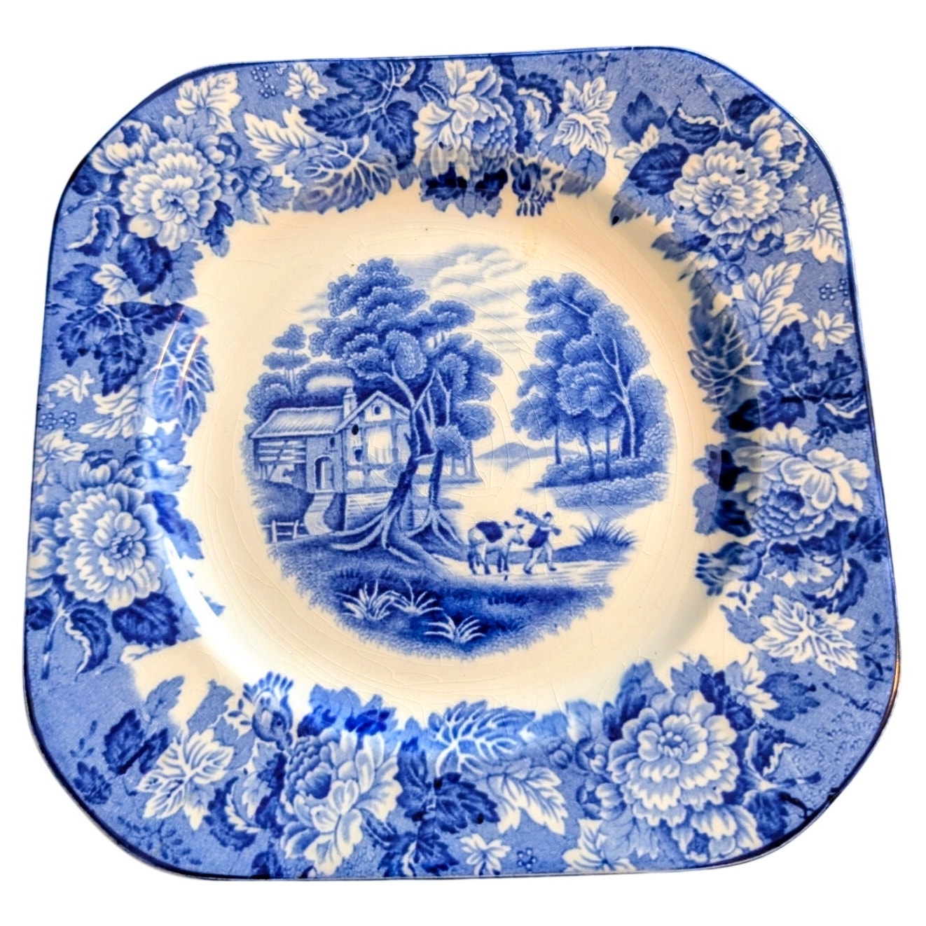Vintage Enoch Wood's English Scenery Wood & Sons England China Square Plate