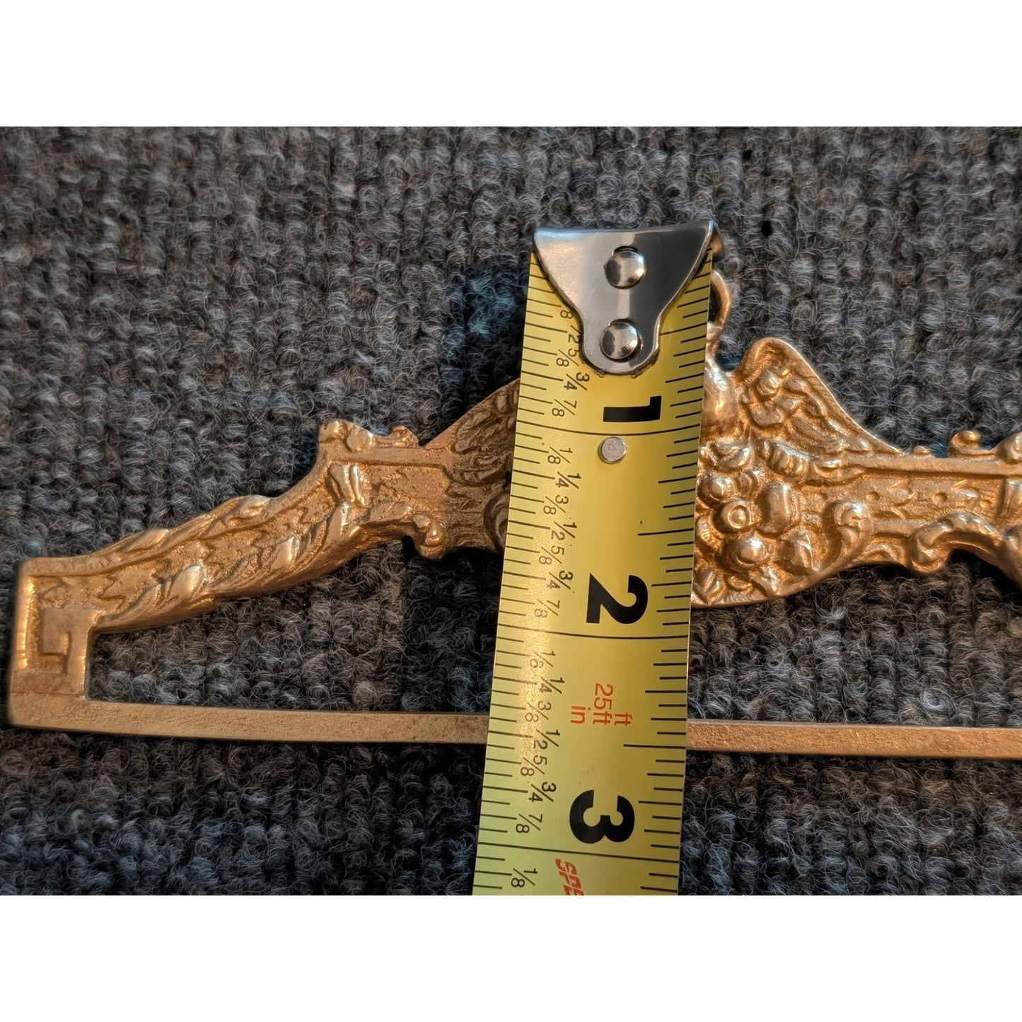 Vtg Made in Italy Ornate Brass Bell Pull End Fittings For Tapestry Wall Hanger
