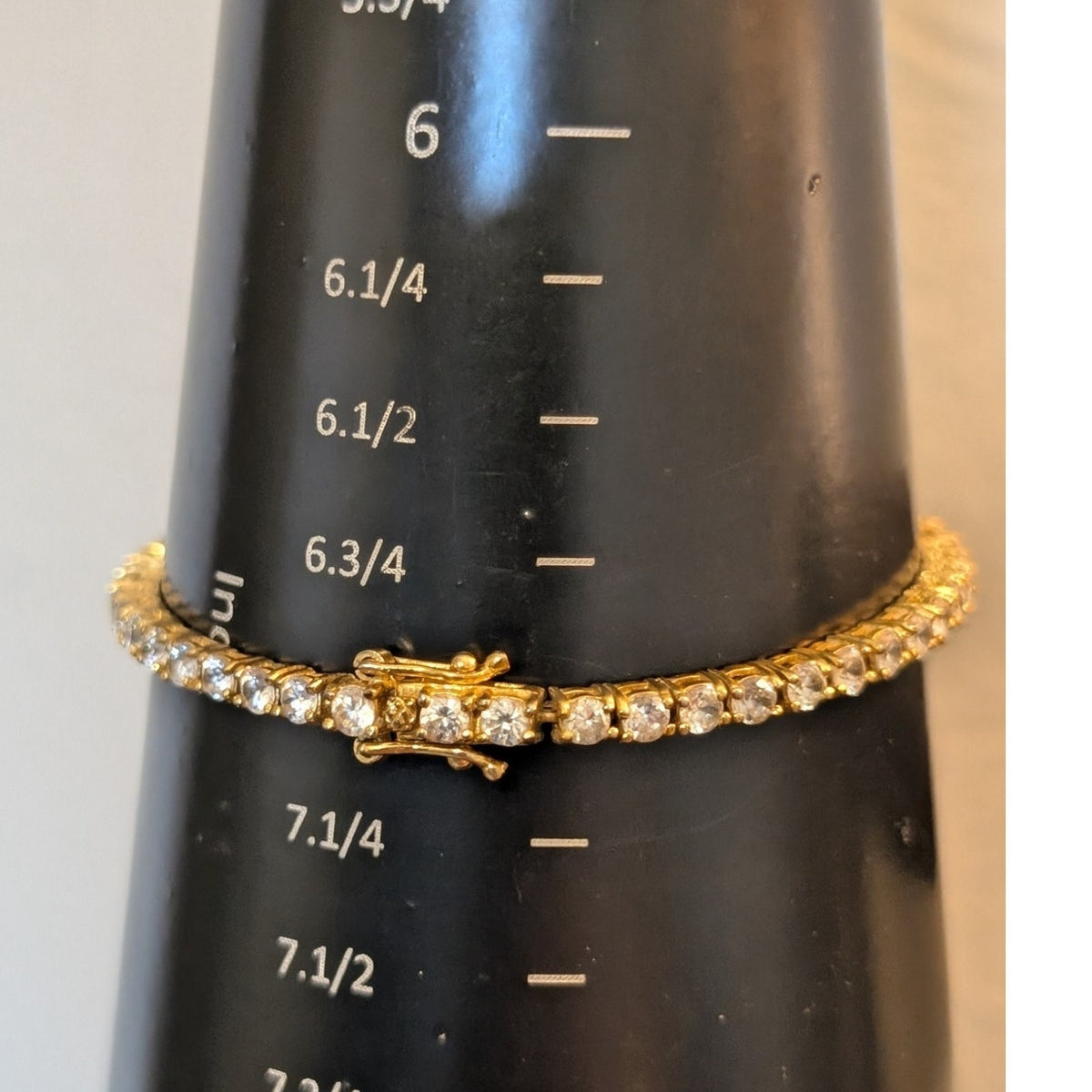 Black Enamel Clamper Monet Gold Tone Bangle & CZ Tennis Bracelet Lot