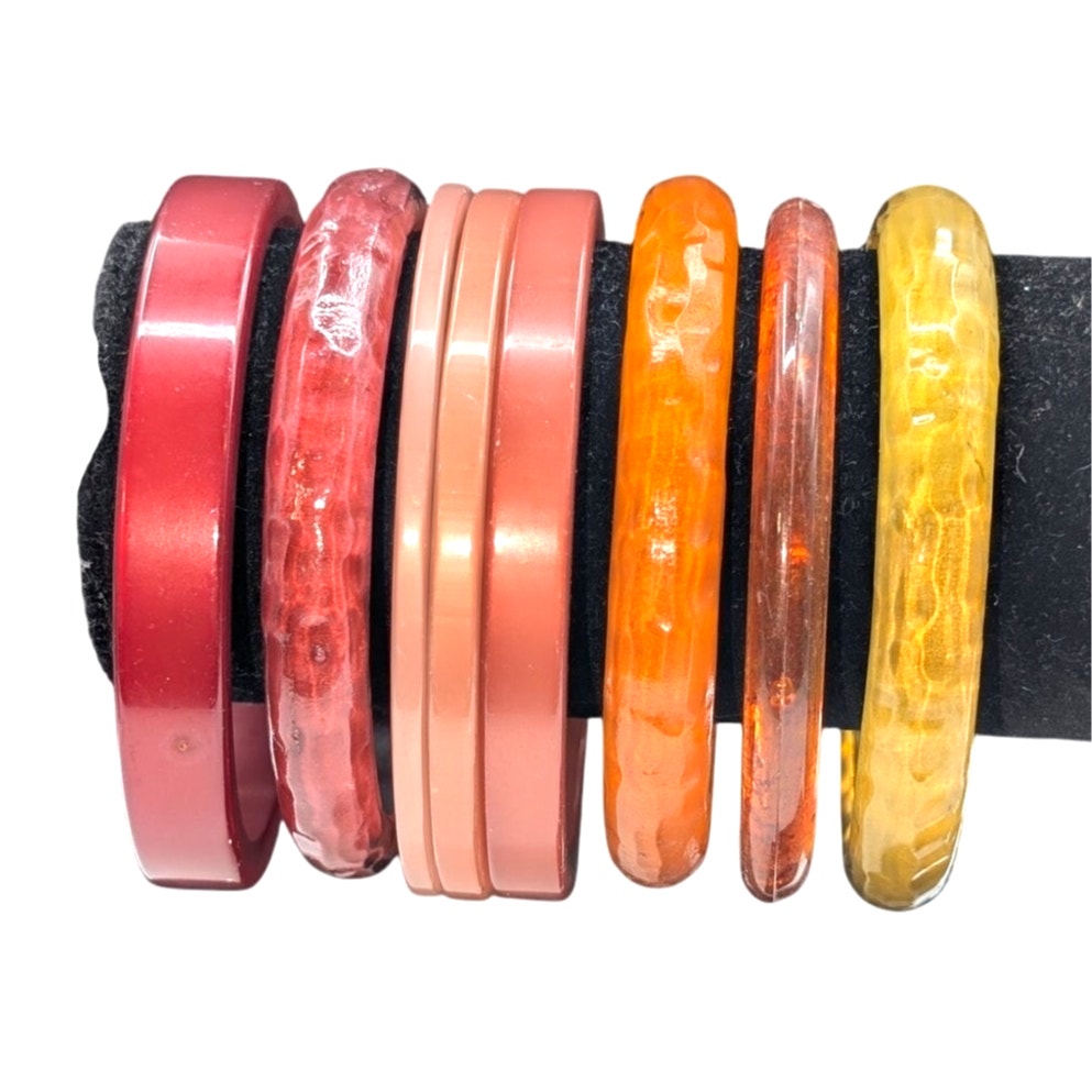 Stack of Eight Fall Colors Bangle Bracelets