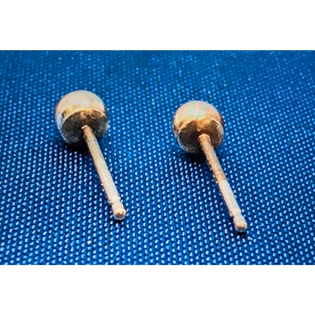 VTG 10K Rose Gold AAJ Stamped Ball Stud Earring Pair .10g