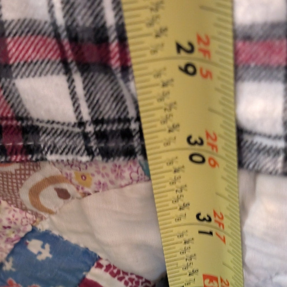 Chaps Brushed Flannel Cotton White Navy Red Plaid Button Up Shirt Mens Sz XL