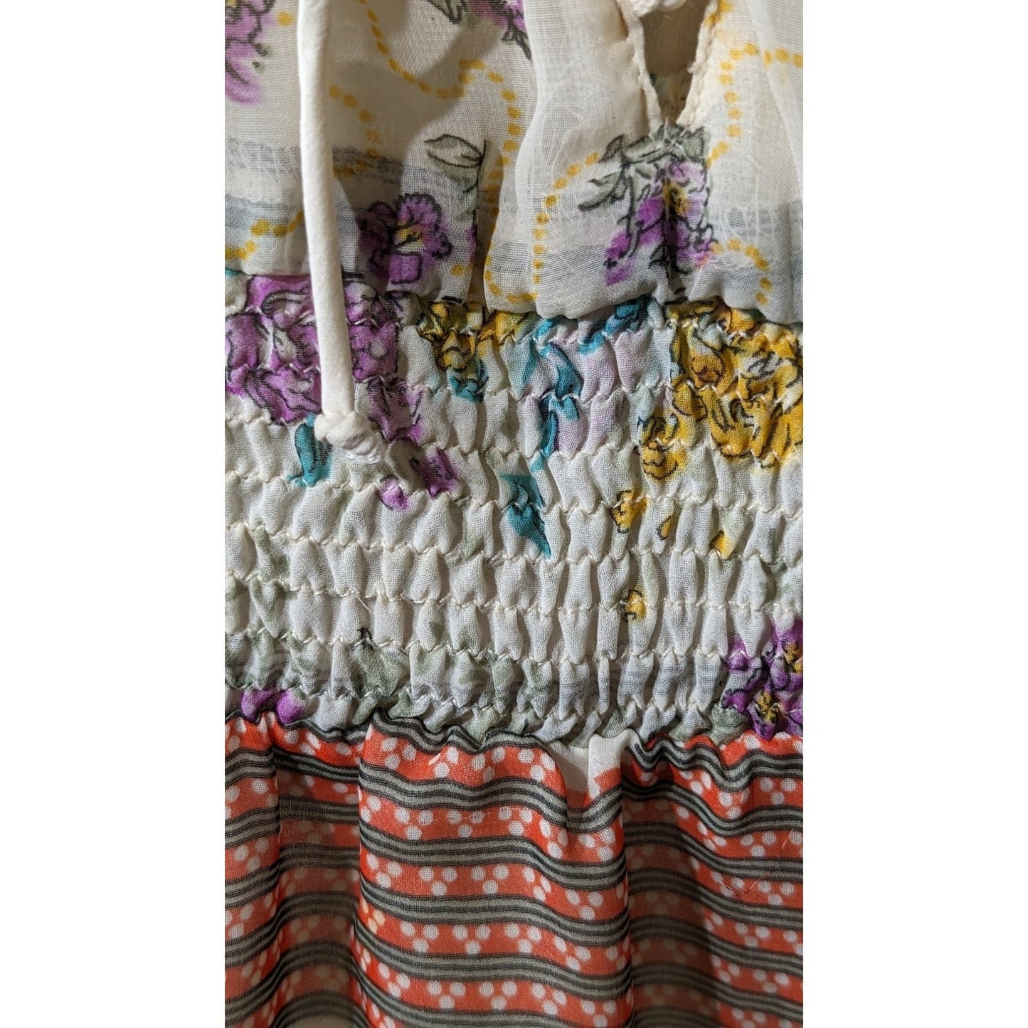 Free People Falling for Georgette Mini Lace Up Casual Floral Print Dress Sz SP