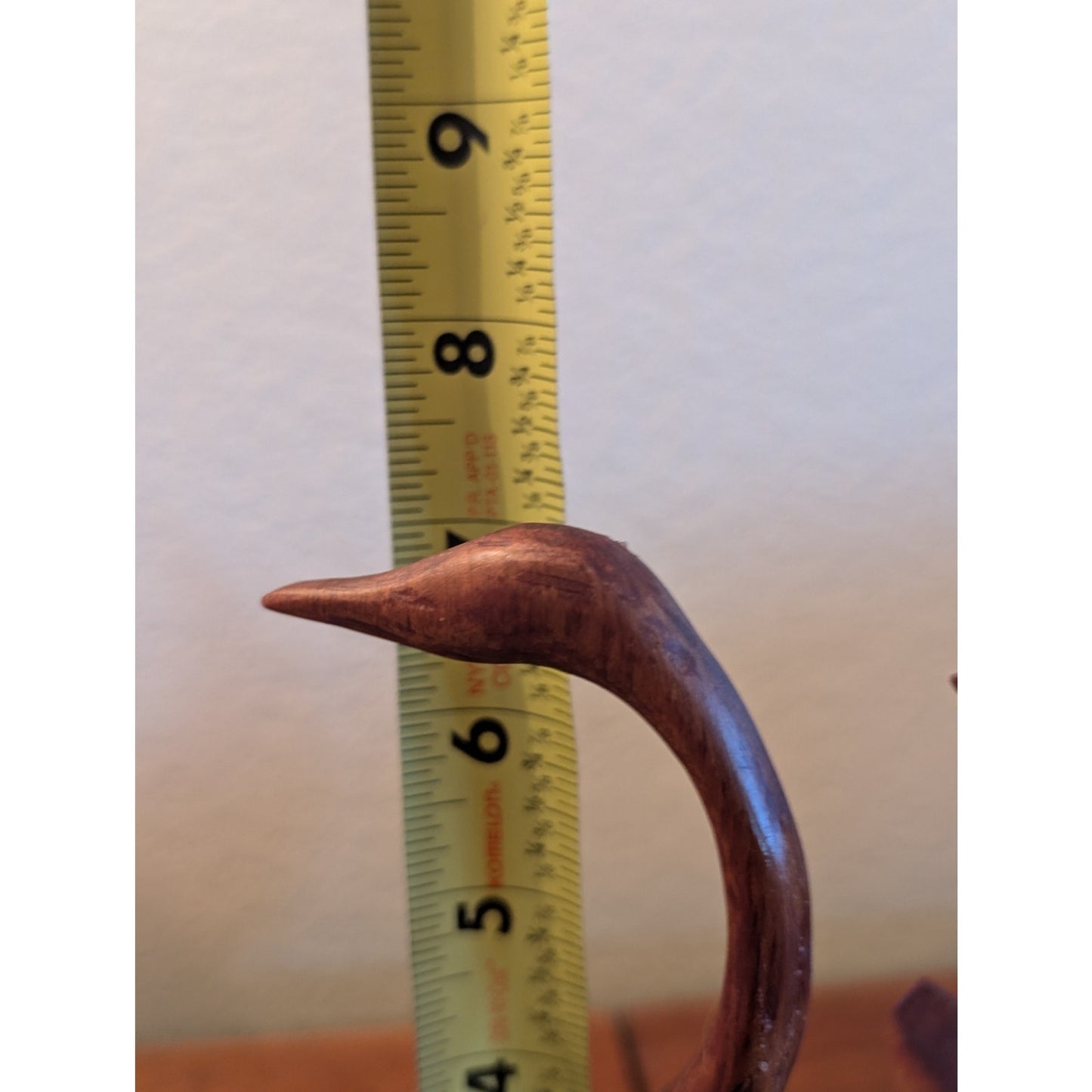 Vintage Signed by Artist Graceful Wood Carved Swan Sculpture